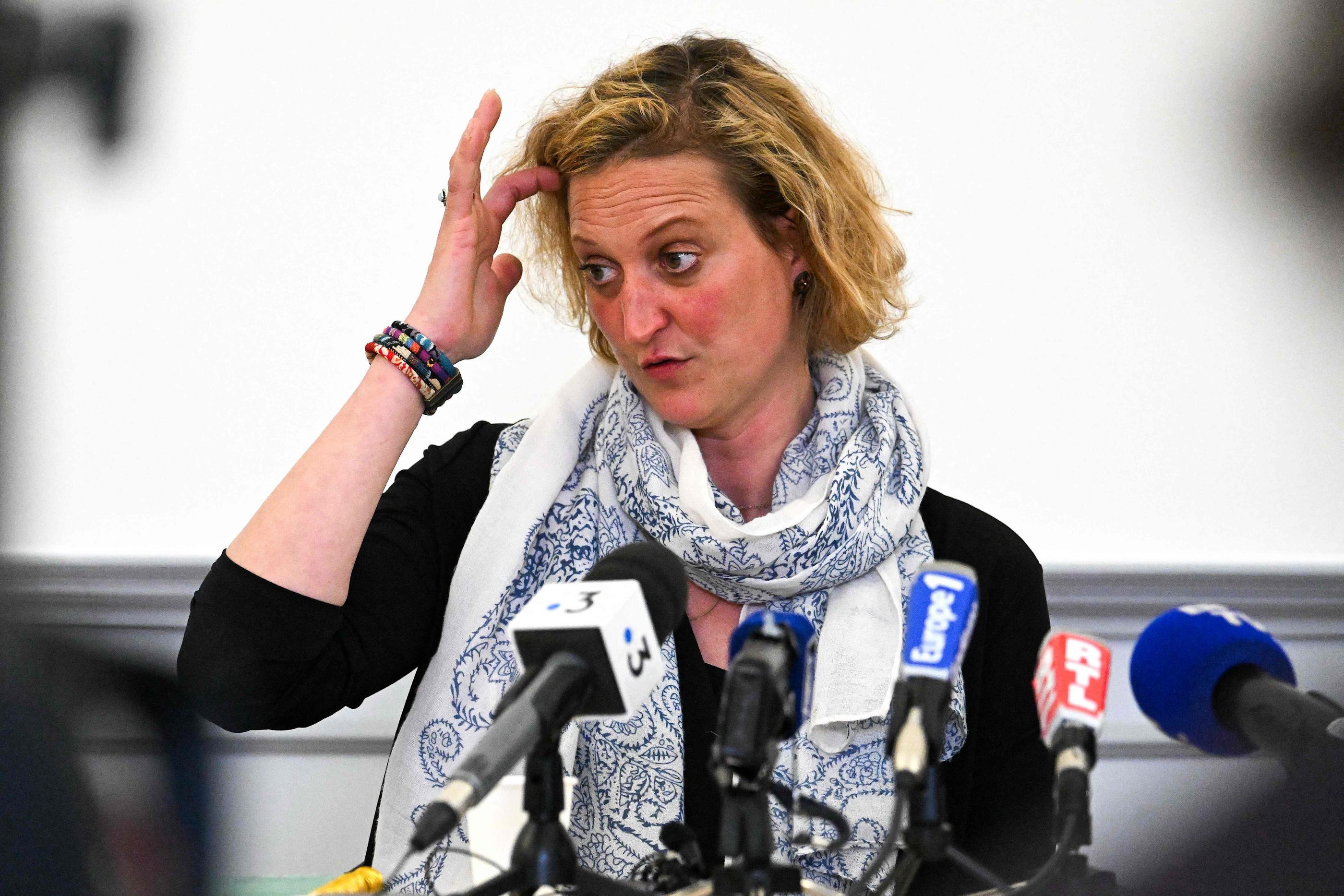 Fanny Groll, la mère de Lina, disparue en septembre 2023, lors d'une conférence de presse le 22 mars 2024 à Strasboug (Illustration). AFP/Patrick Hertzog