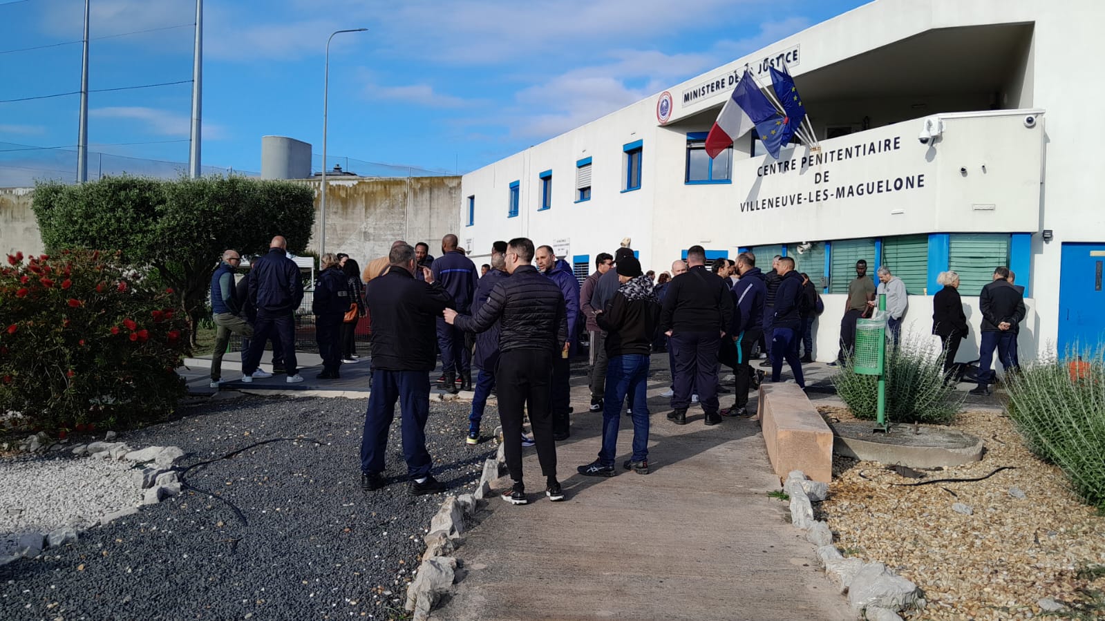 Journée "prison morte" ici à Villeneuve-les-Maguelone (Hérault) ce mercredi matin. Photo Twitter/FO Justice