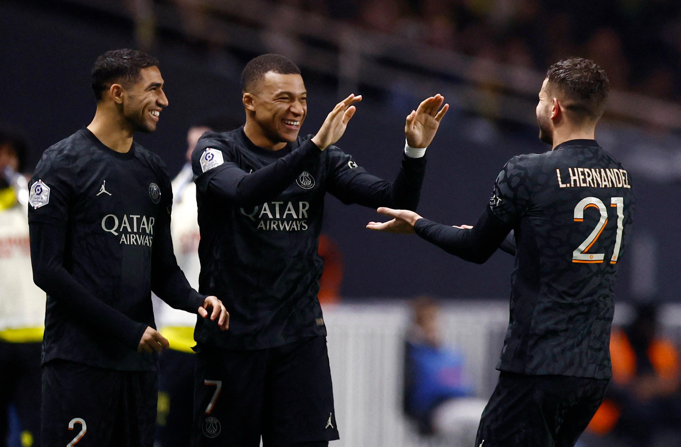 Lucas Hernandez et Kylian Mbappé ont marqué contre Nantes REUTERS/Stephane Mahe