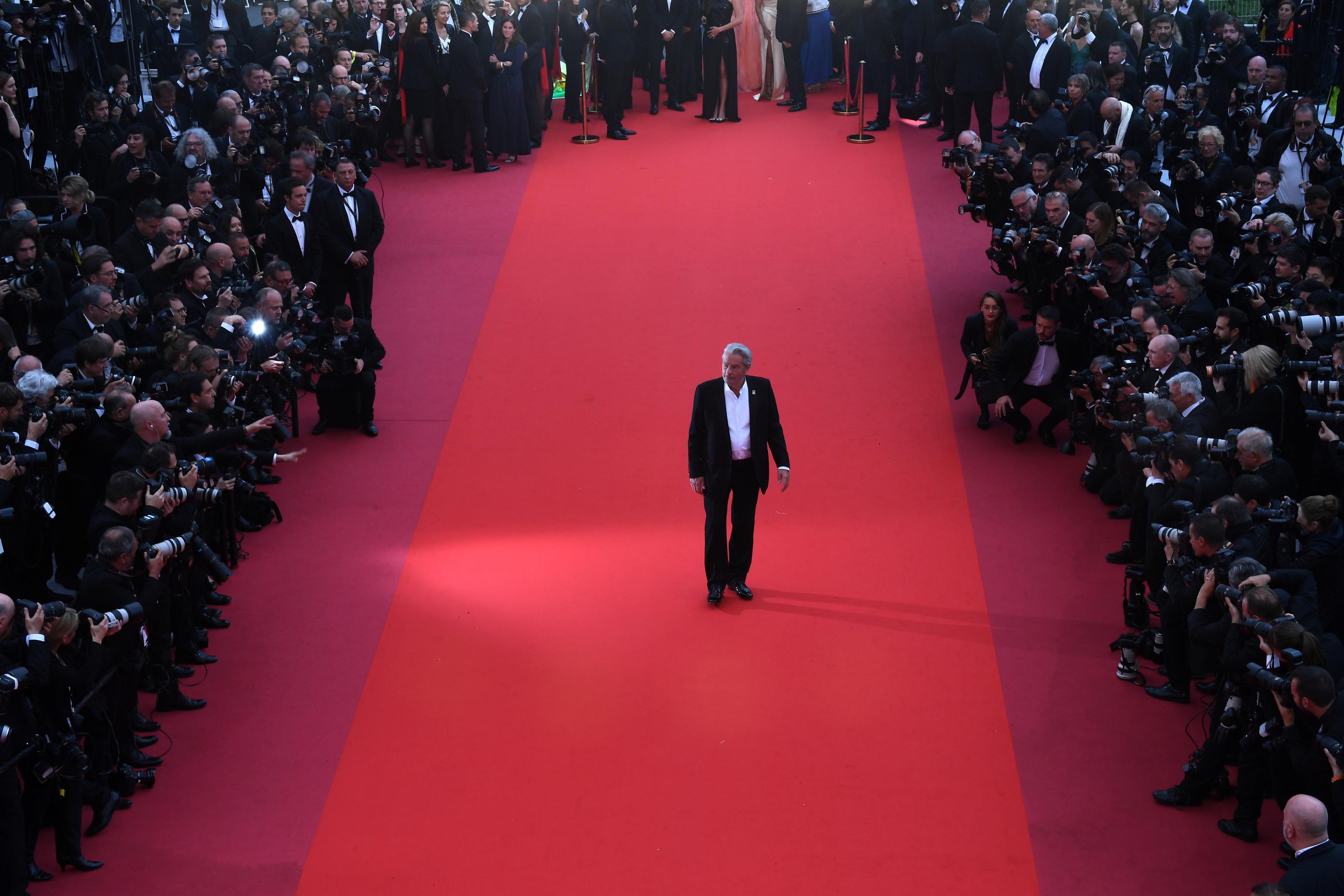 Cannes (Alpes-Maritimes), le 19 mai 2019. Après la disparition de ses proches, comme Jean-Claude Brialy ou Mireille Darc, Alain Delon n’avait plus grand monde avec qui partager ses dernières heures de gloire. AFP/Antonin Thuillier