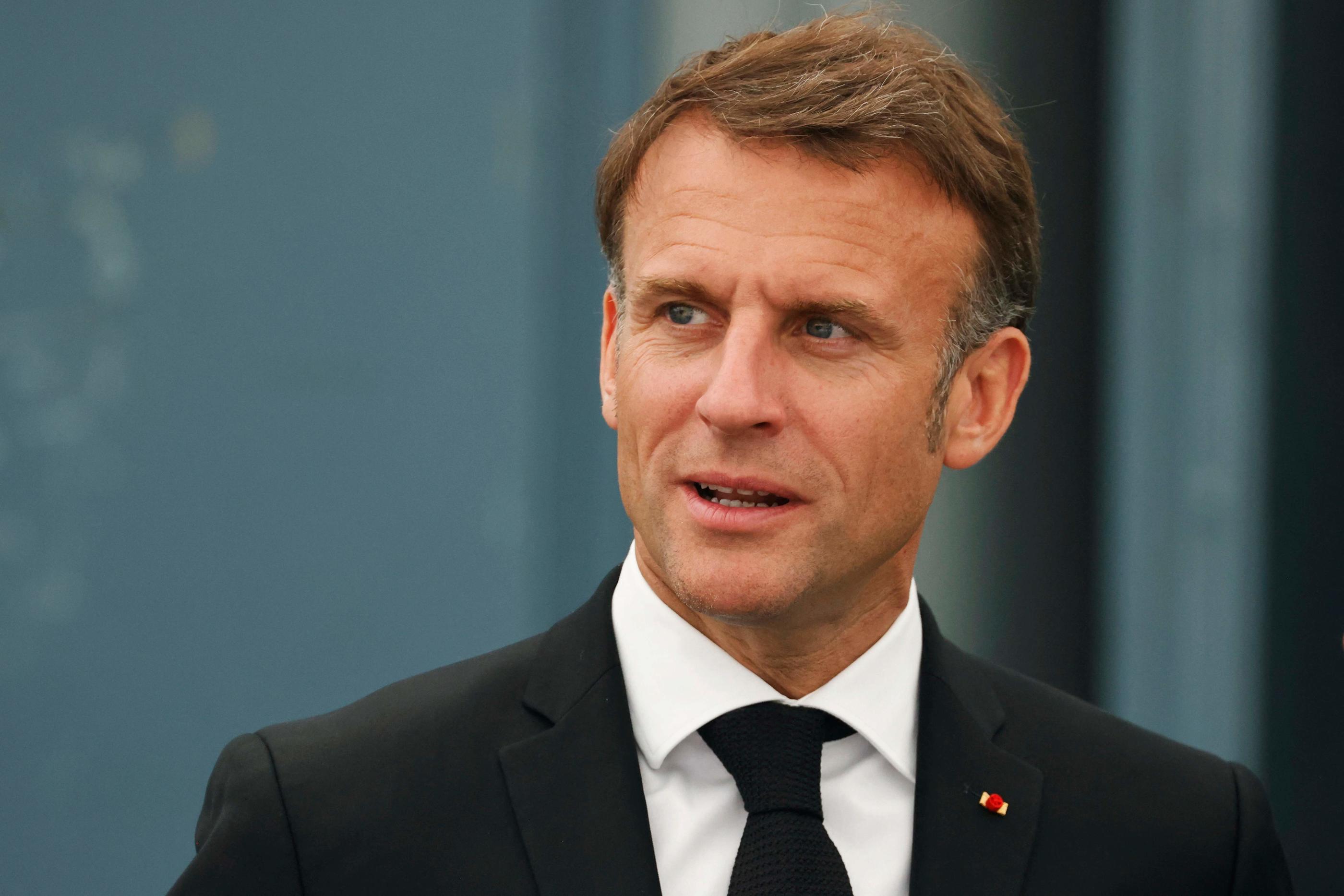 Emmanuel Macron à Oradour-sur-Glane (Haute-Vienne) le 10 juin 2024. AFP/Ludovic Marin