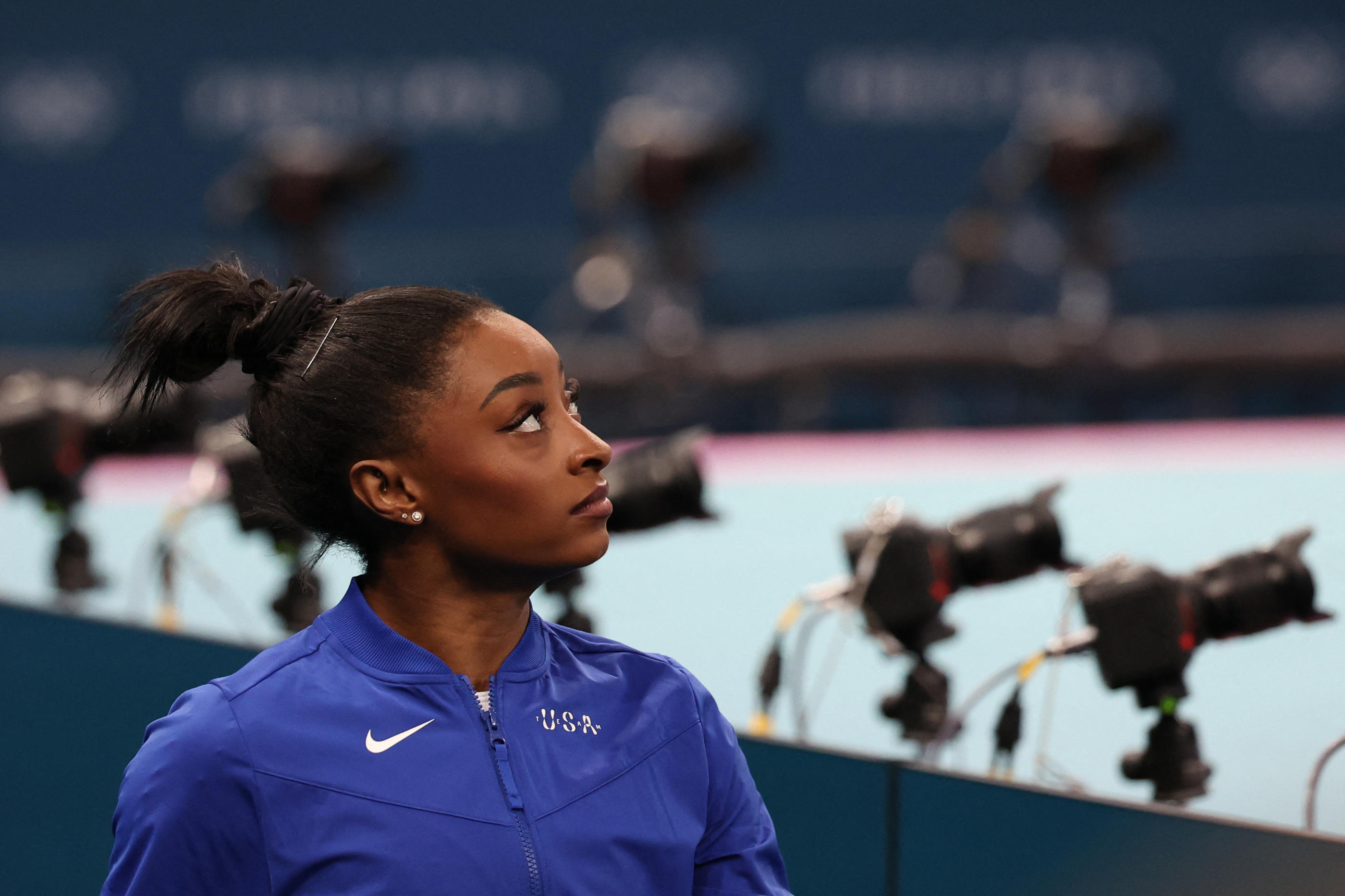 Simone Biles a manqué le podium lors de la finale de la poutre femmes. Icon Sport/Miguel Gutierrez