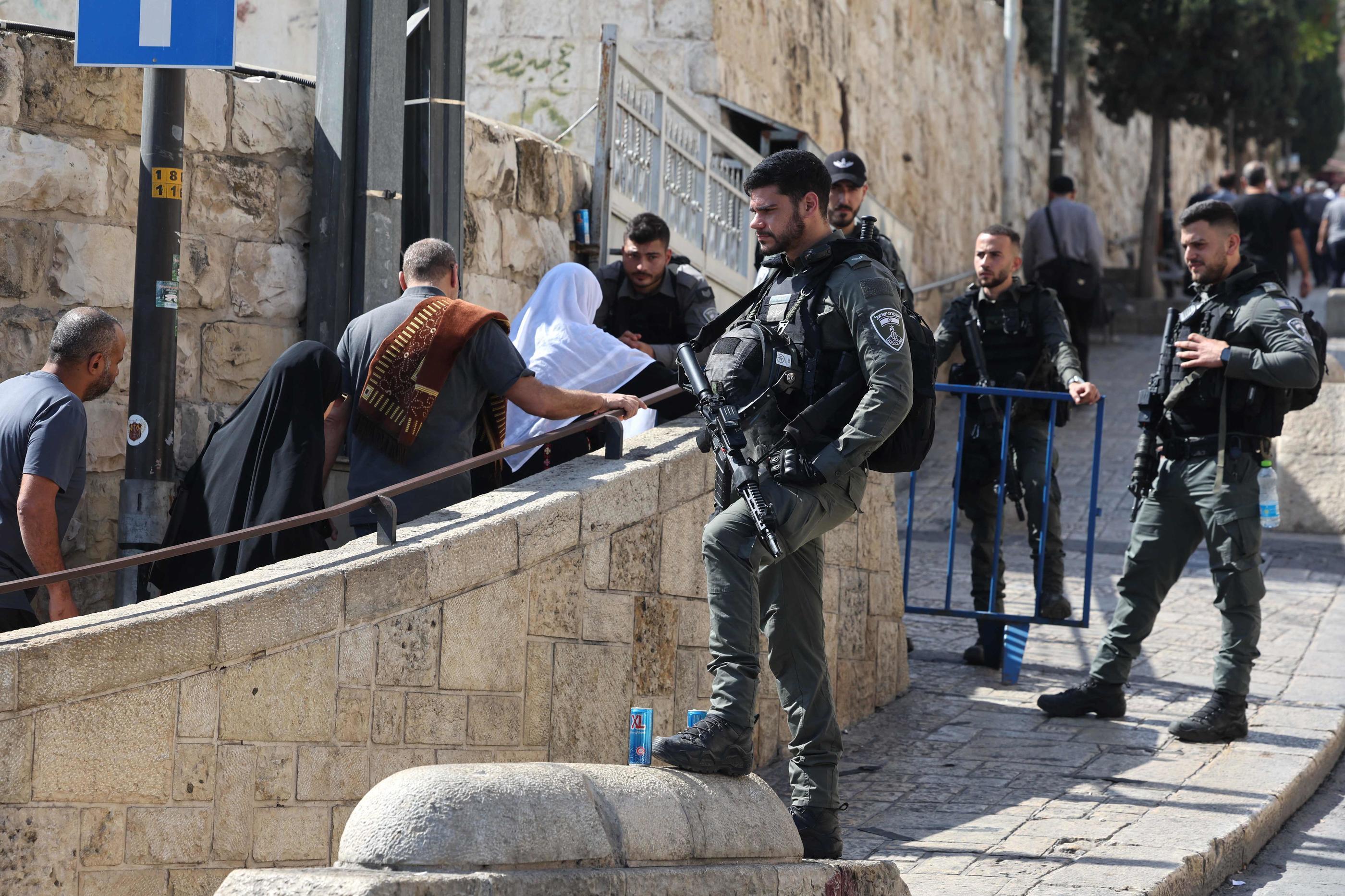 Nombre d’habitants de Jérusalem Est décrivent ainsi une police beaucoup plus agressive depuis l’attaque du 7 octobre. AFP/Ahmad Gharabli