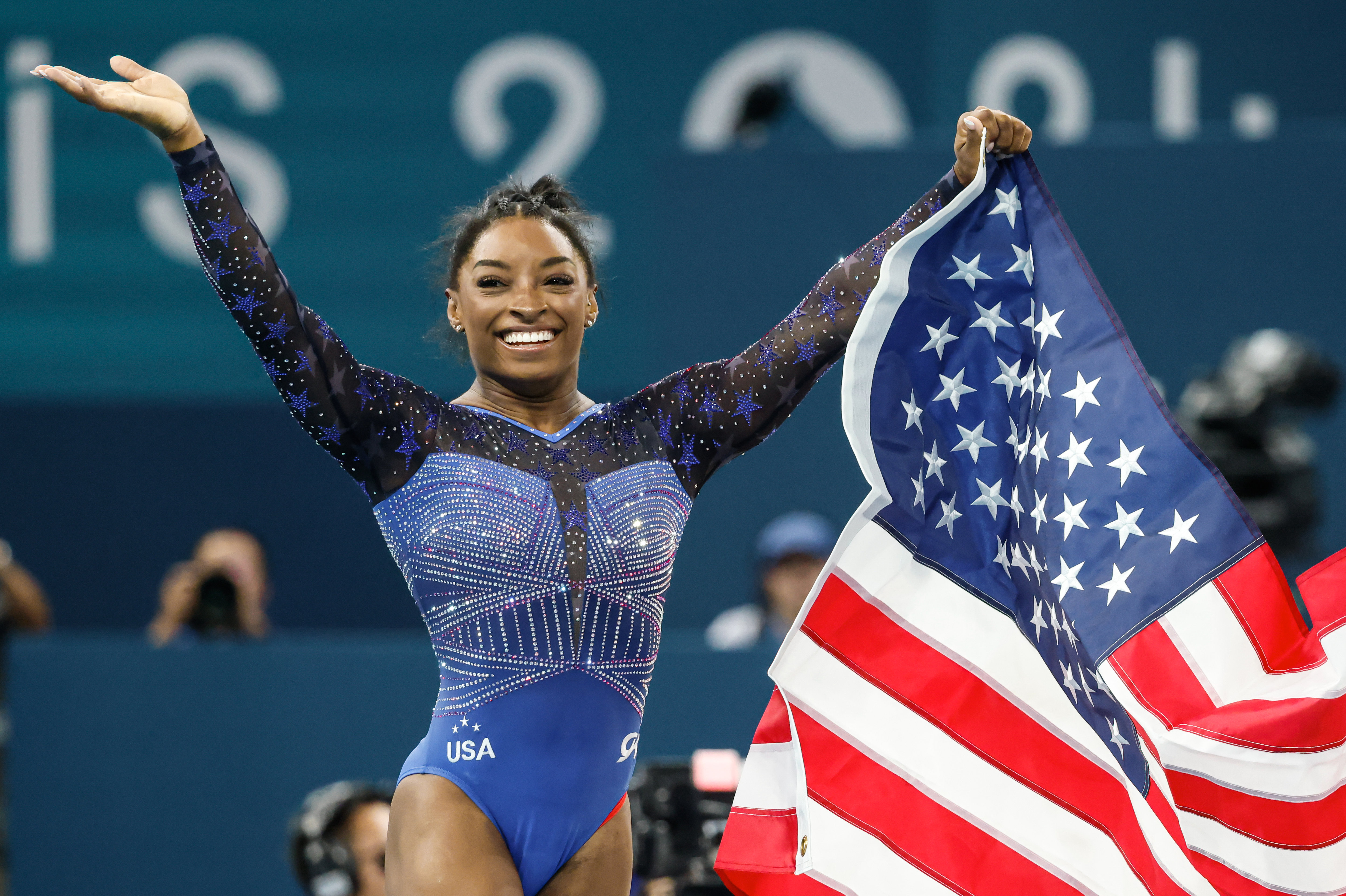 Avec l'or au concours général individuel, Simone Biles décroche son sixième titre olympique à seulement 27 ans. LP  / Olivier Corsan