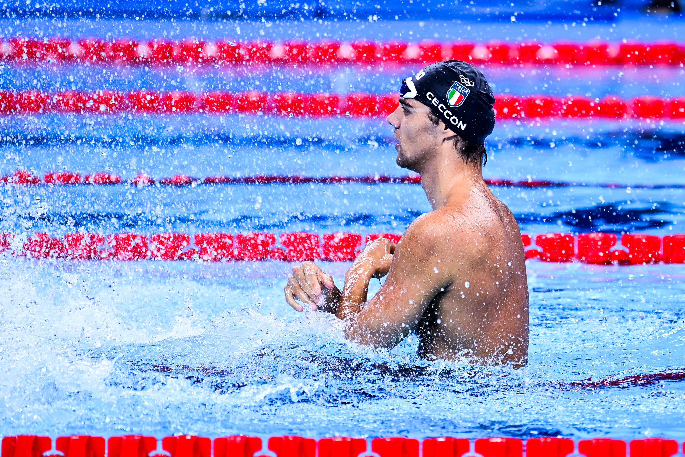 Le nageur italien Thomas Ceccon s'est plaint à son tour des conditions de vie dans le village olympique. (Photo by Sandra Ruhaut/Icon Sport)