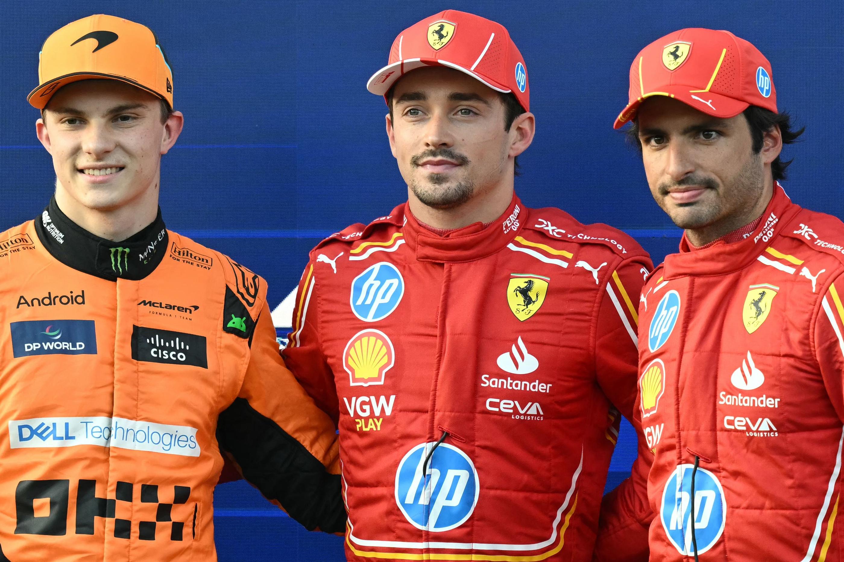 Charles Leclerc a devancé Oscar Piastri et Carlos Sainz lors des qualifications à Baku, ce samedi. AFP