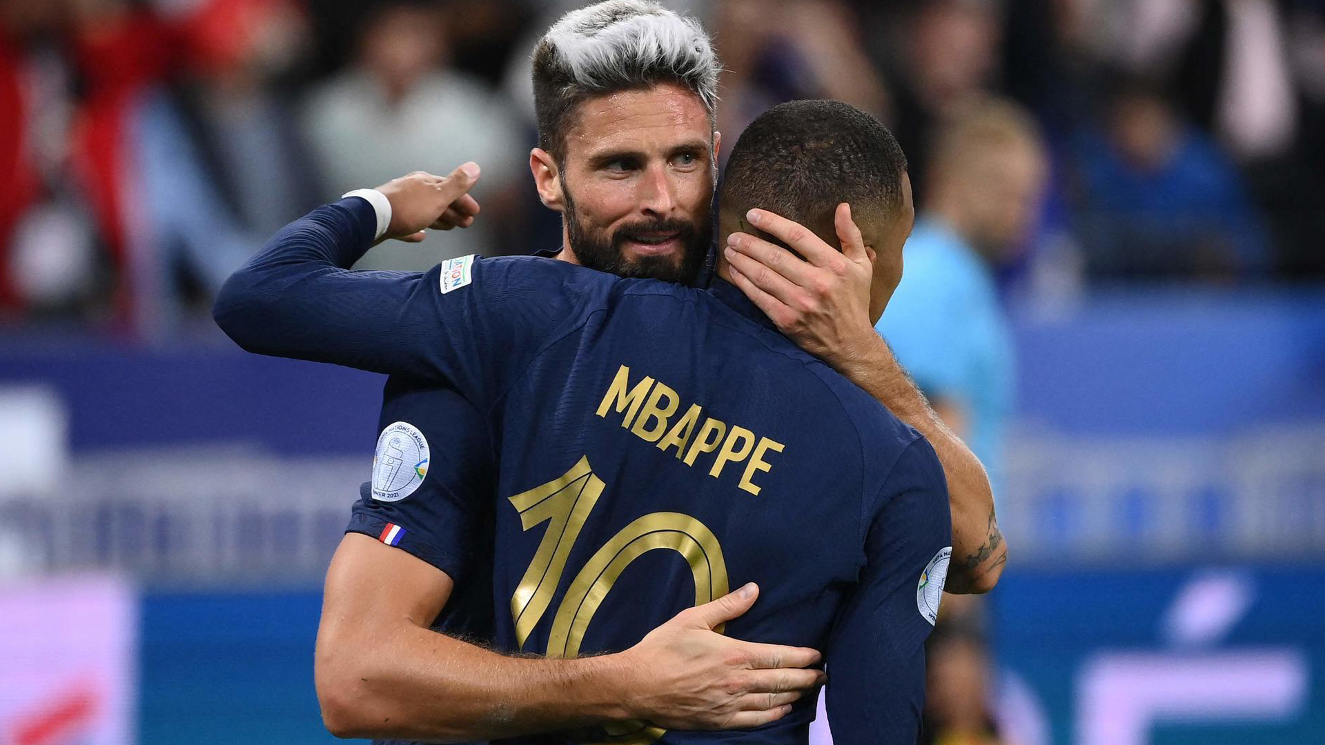 L’équipe de France est soulagée après sa victoire contre l’Autriche, le 22 septembre, en Ligue des nations, à deux mois de la Coupe du Monde au Qatar. Une consécration grâce au duo Giroud-Mbappé qui a inscrit un doublé en seconde mi-temps. (AFP/Franck Fife)