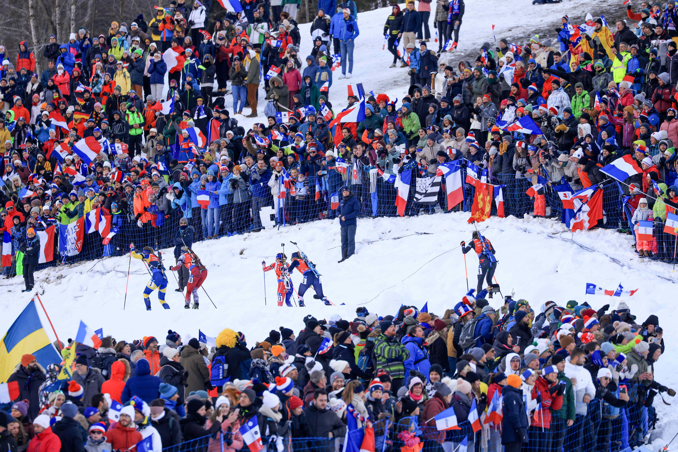 La France est candidate à accueillir les JO d'hiver 2030, avec des épreuves de biathlon qui pourraient se tenir au Grand-Bornand (ici en 2022). Icon Sport