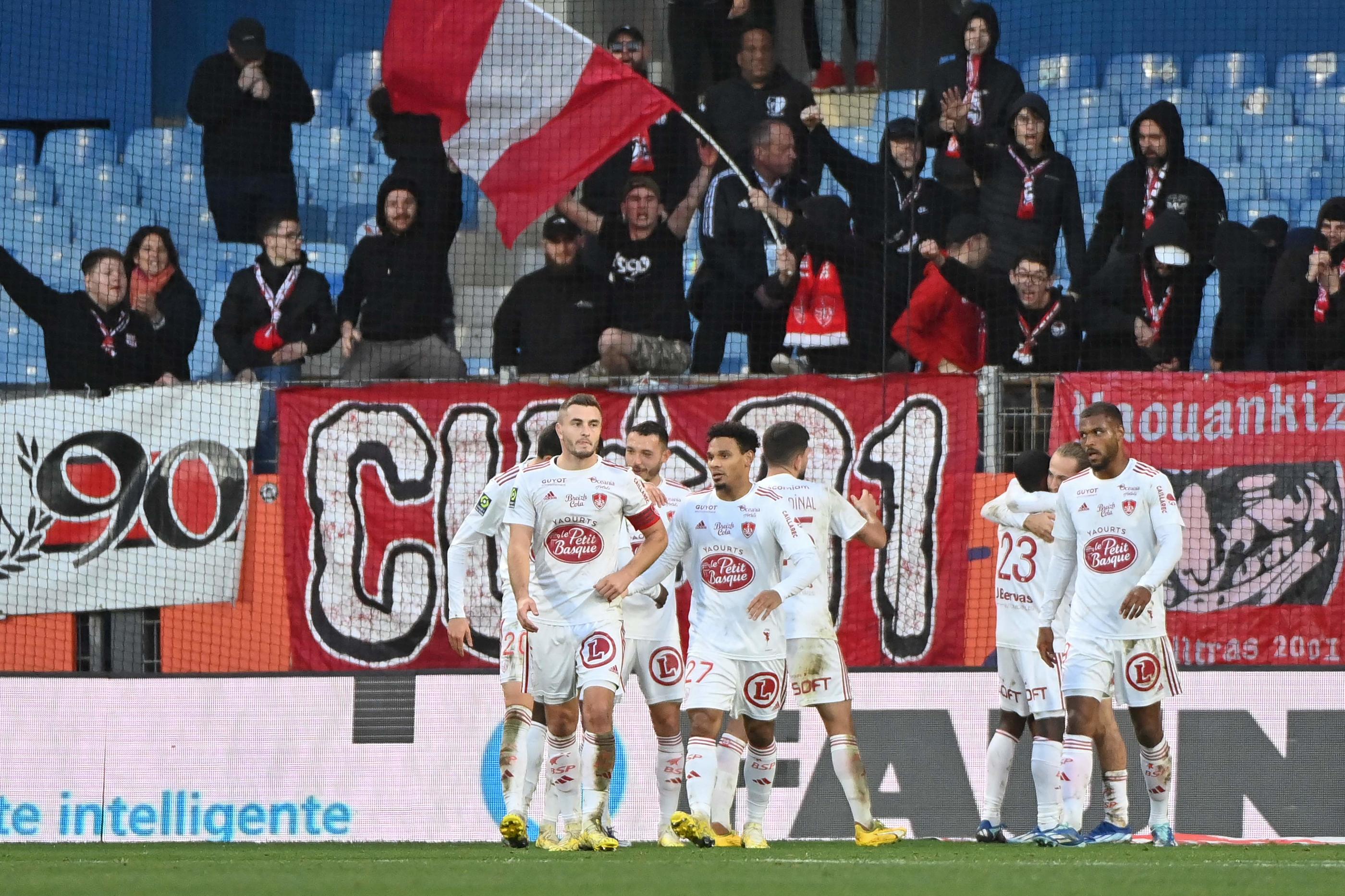 Les Brestois se sont imposés 3-1 à Montpellier (Sylvain Thomas / AFP).