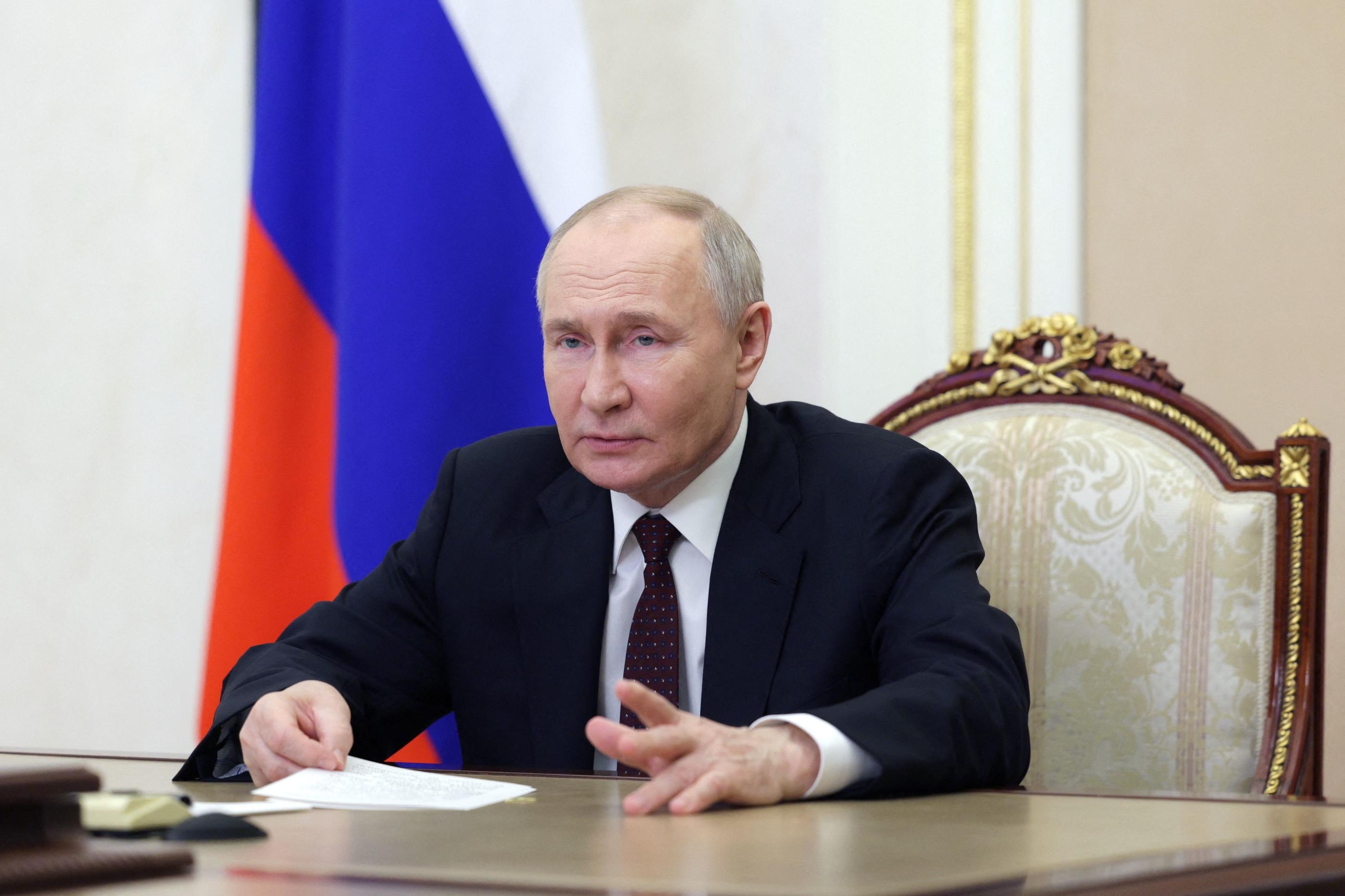Le président russe Vladimir Poutine, le 3 mai 2024. AFP/Pool/Aleksey Babushkin