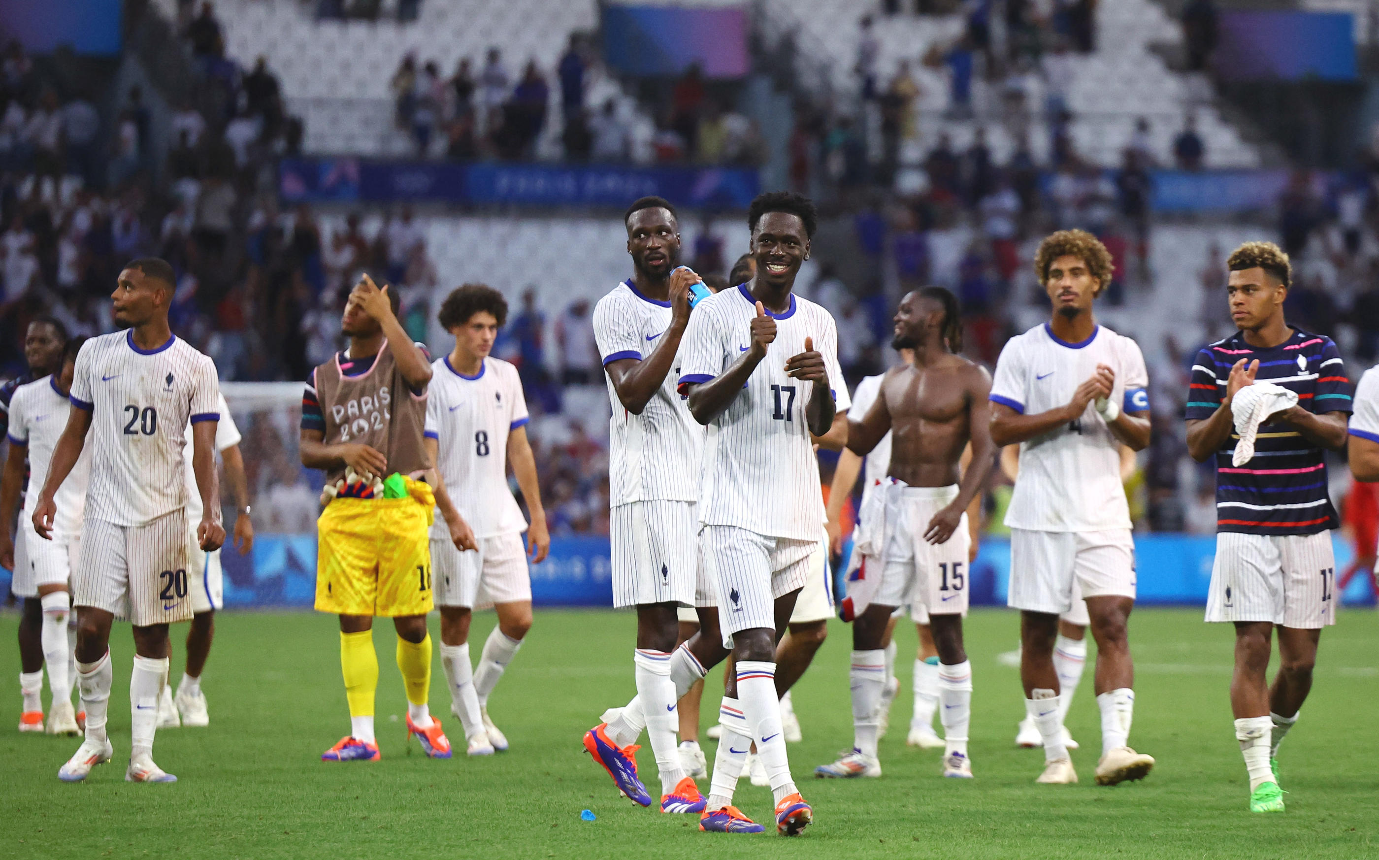 Les Bleus sont qualifiés pour les 1/4 des JO de Paris 2024. (REUTERS/Luisa Gonzalez)