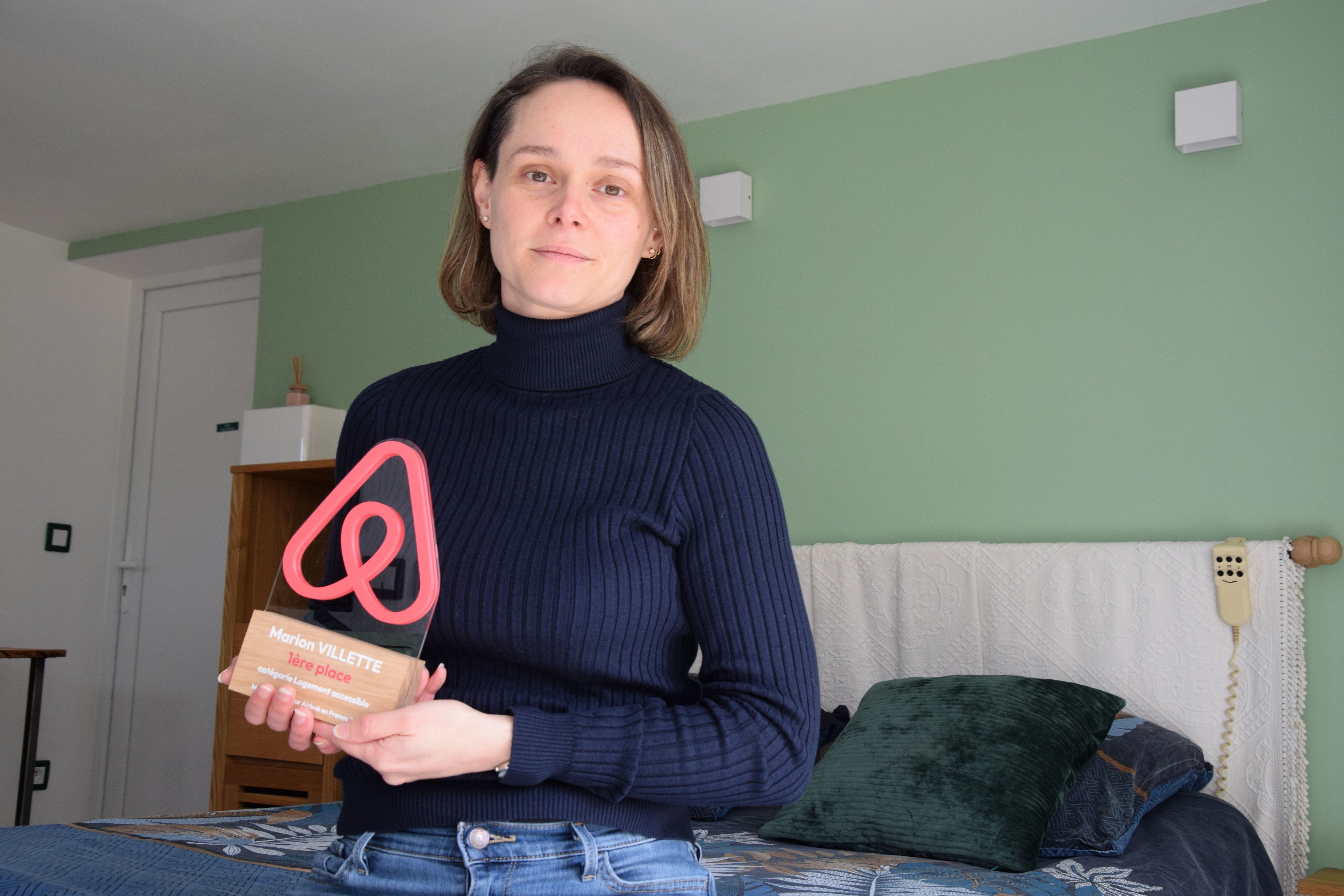 Marion, hôte Airbnb à Marboué (Eure-et-Loir) a remporté, jeudi 14 mars, le prix du meilleur hôte dans la catégorie « Logements accessibles»./LP/Christophe Blondel