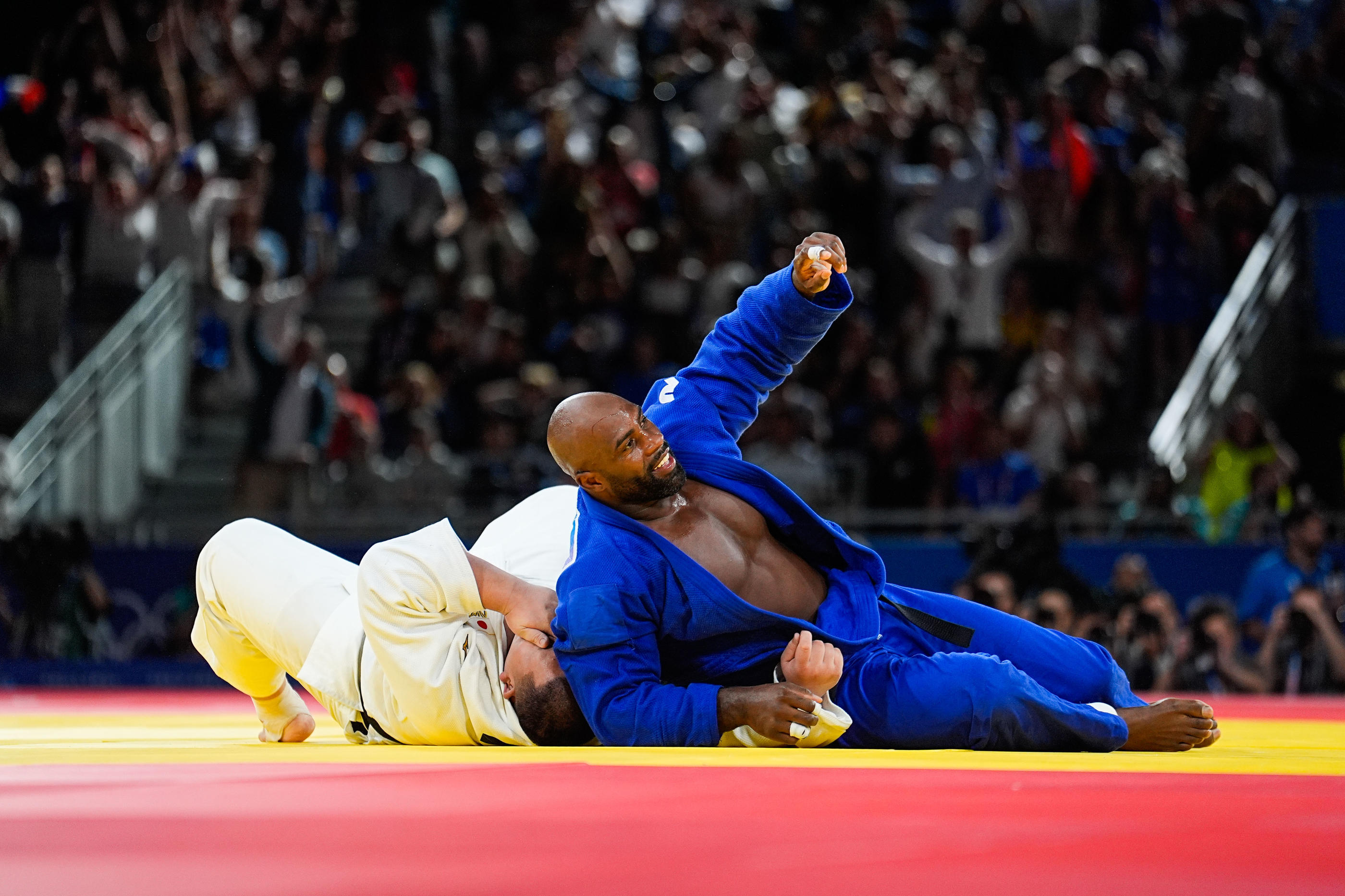 Teddy Riner a fait exploser l'Arena-Champ-de-Mars, ce samedi (Hugo Pfeiffer/Iconsport).