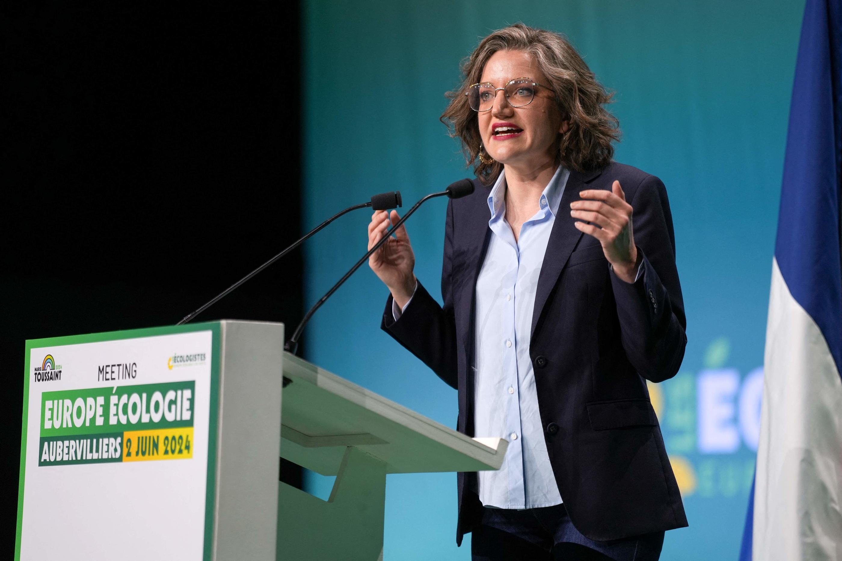 L'ambition des écologistes, portés par la tête de liste écologiste Marie Toussaint (ici en 2024), éviter de passer sous le seuil fatidique des 5%, nécessaires pour obtenir des eurodéputés. AFP/Zakaria Abdelkafi