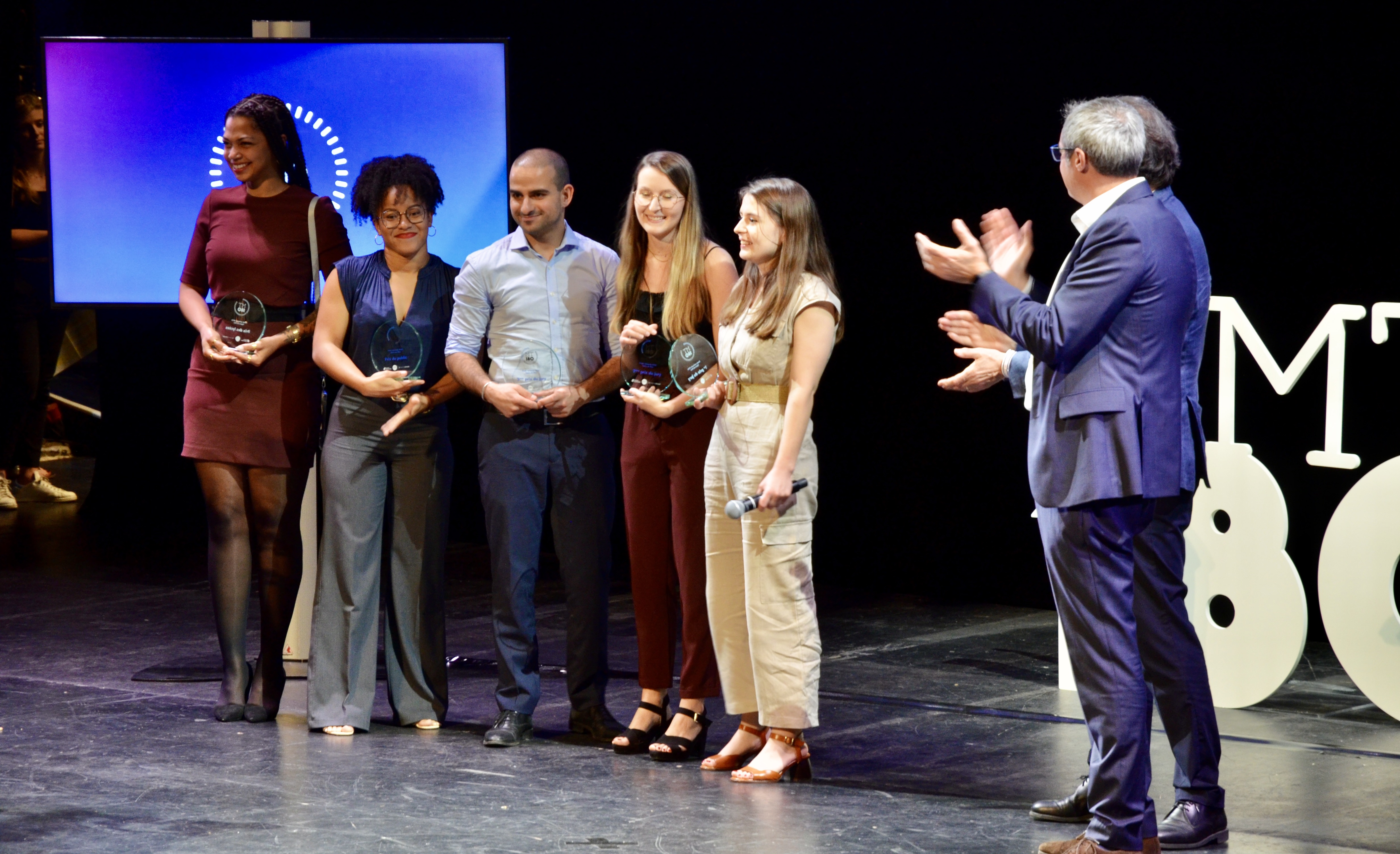 Sur la scène de l'Opéra de Nice, cinq doctorants ont été récompensés lors de la finale nationale du concours Ma thèse en 180 secondes, le jeudi 5 juin. LP/ Perrine Arbitre