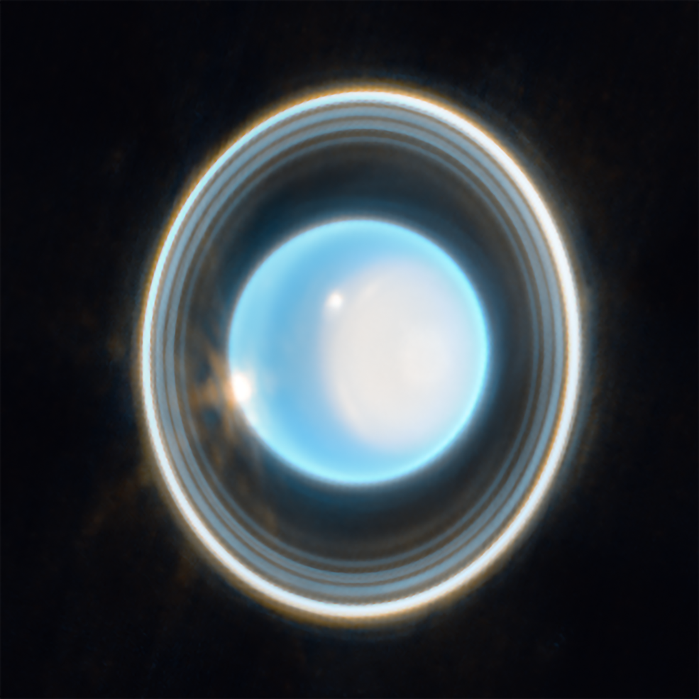 Le nouveau visage d'Uranus via le téléscope spatial James Webb. NASA, ESA, CSA. J. DePasquale (STScI)