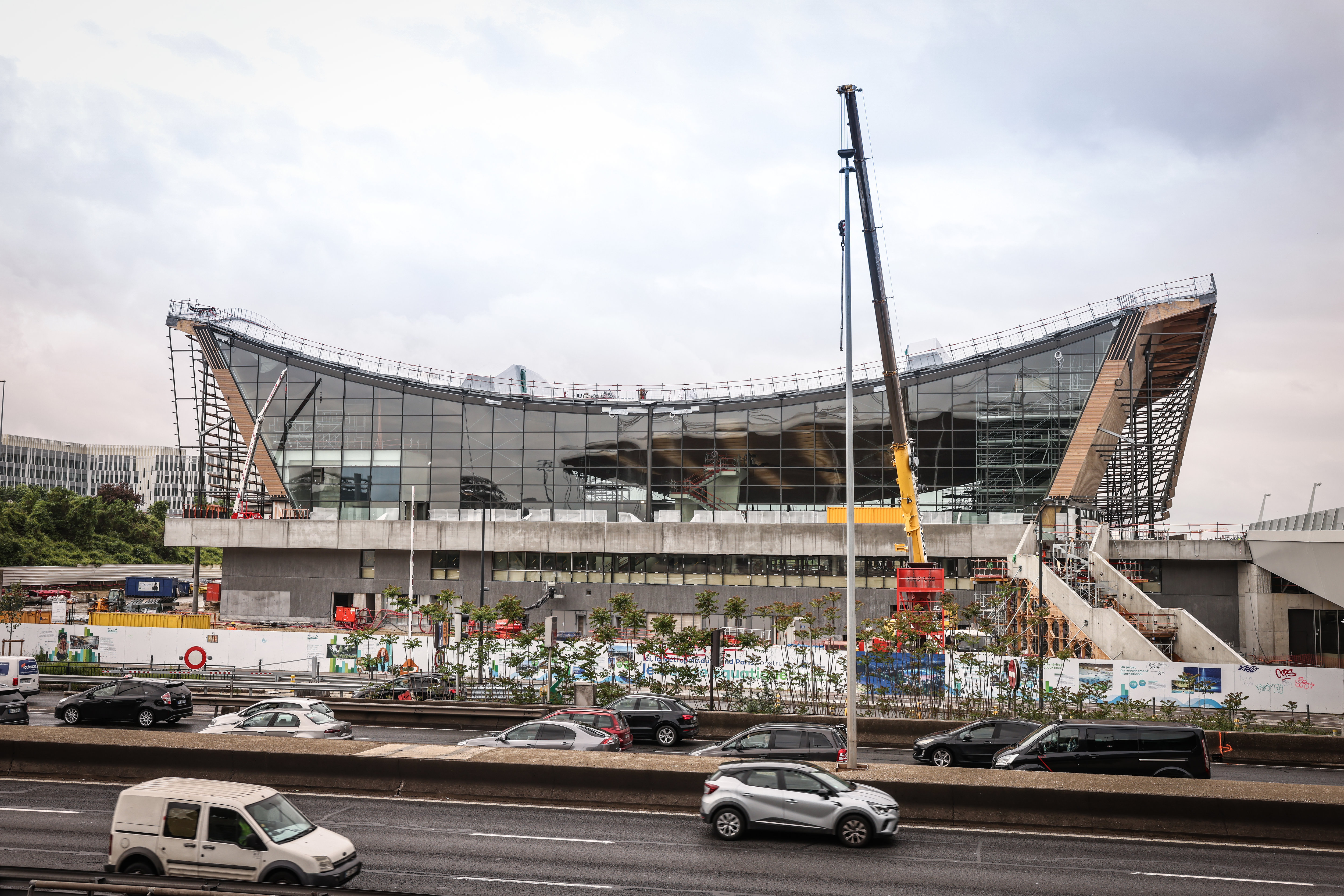 Le Centre aquatique olympique de Saint-Denis (Seine-Saint-Denis) sera livré en mars 2024. Crédits : Le Parisien/Fred Dugit