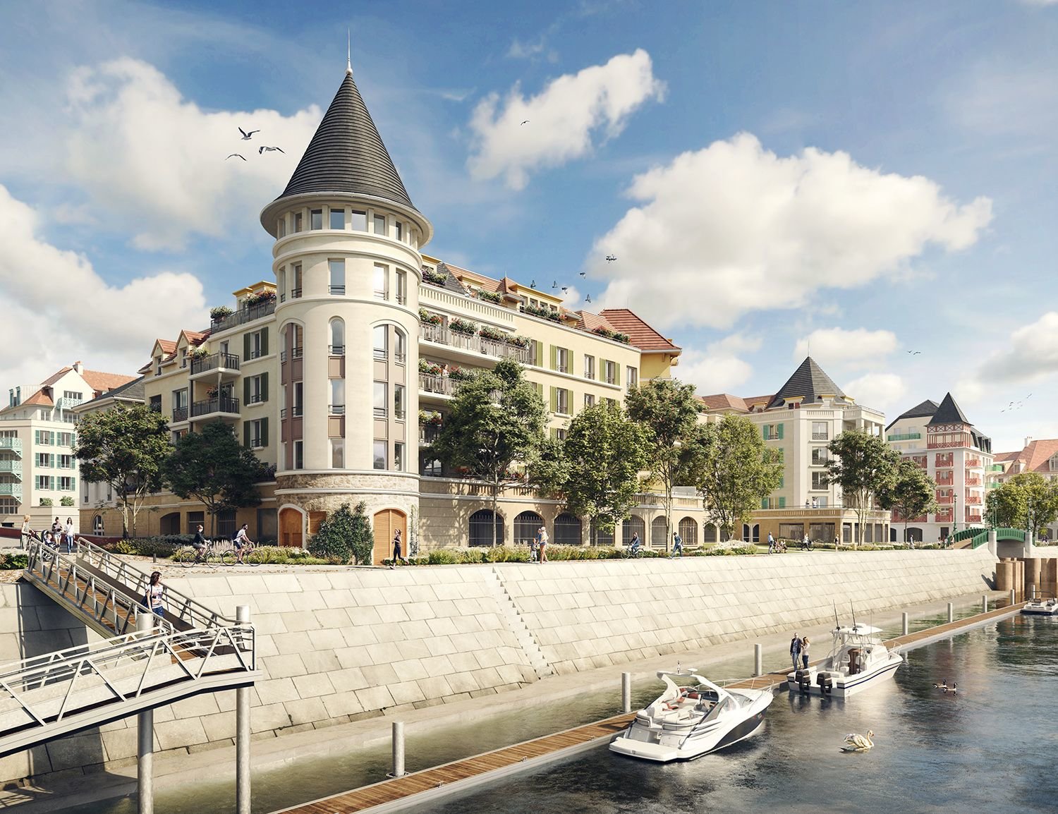 La commercialisation des premiers logements de la future marina Seine Parisii a commencé. La première tranche du projet comprendra notamment 600 appartements attendus pour 2024. DR