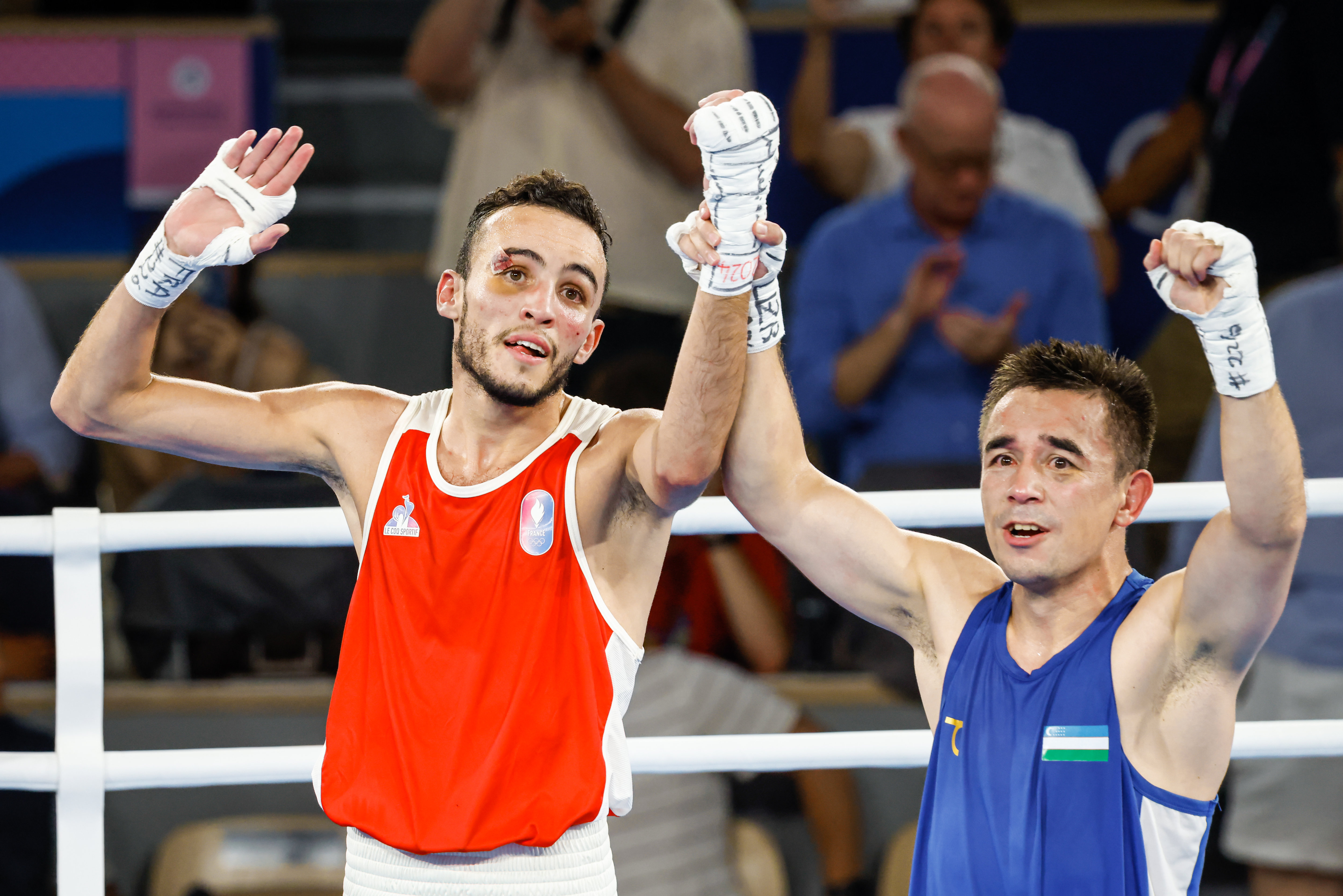 Battu en finale olympique des - 51 kg ce jeudi 8 août, Billal Bennama boucle les Jeux avec une médaille d'argent. LP/Olivier Corsan