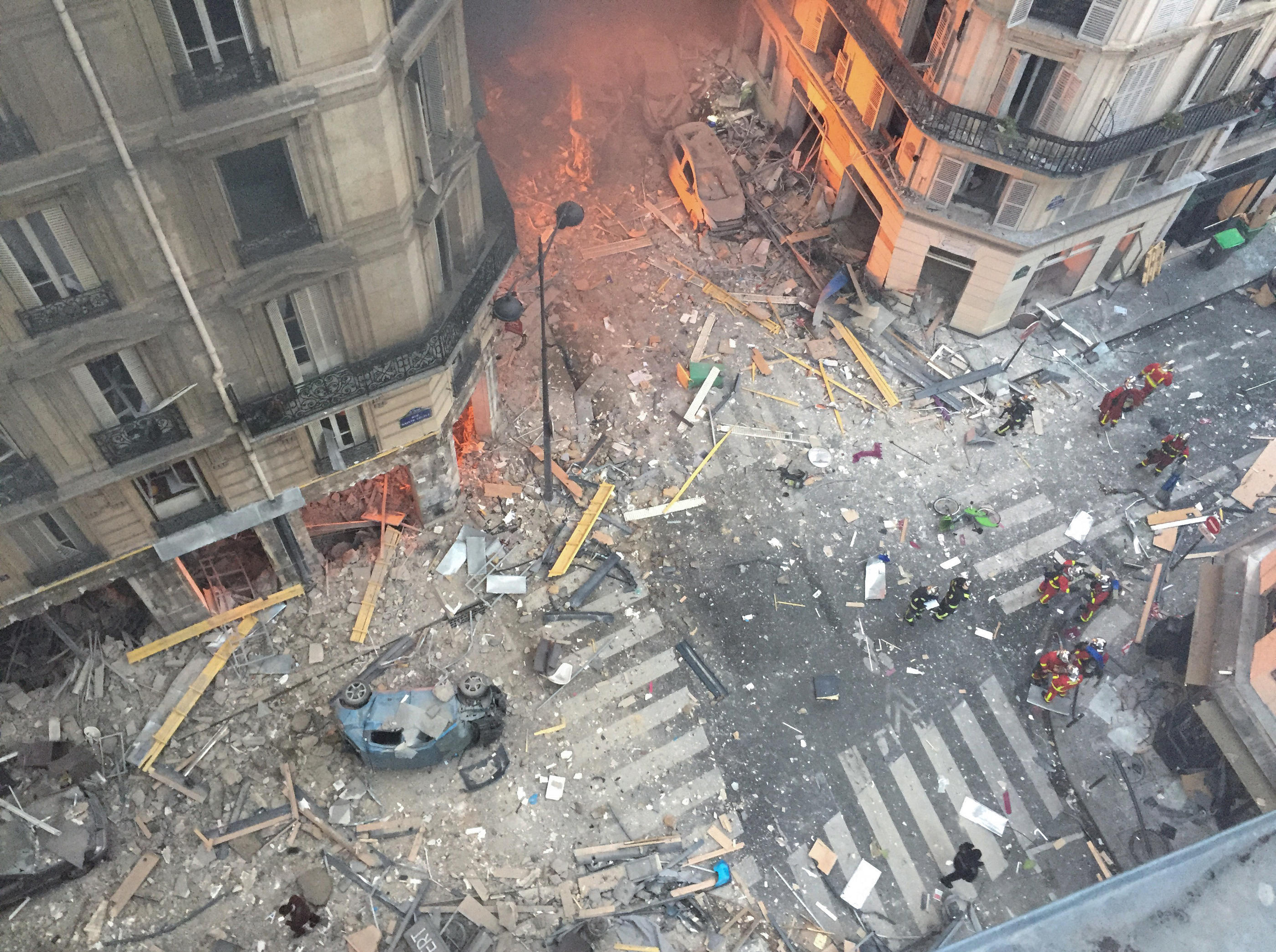 Paris (IXe), le 12 janvier 2019.  Une terrible explosion de gaz a fait quatre morts, des dizaines de blessés et des centaines de sinistrés, AFP/Carl Labrosse
