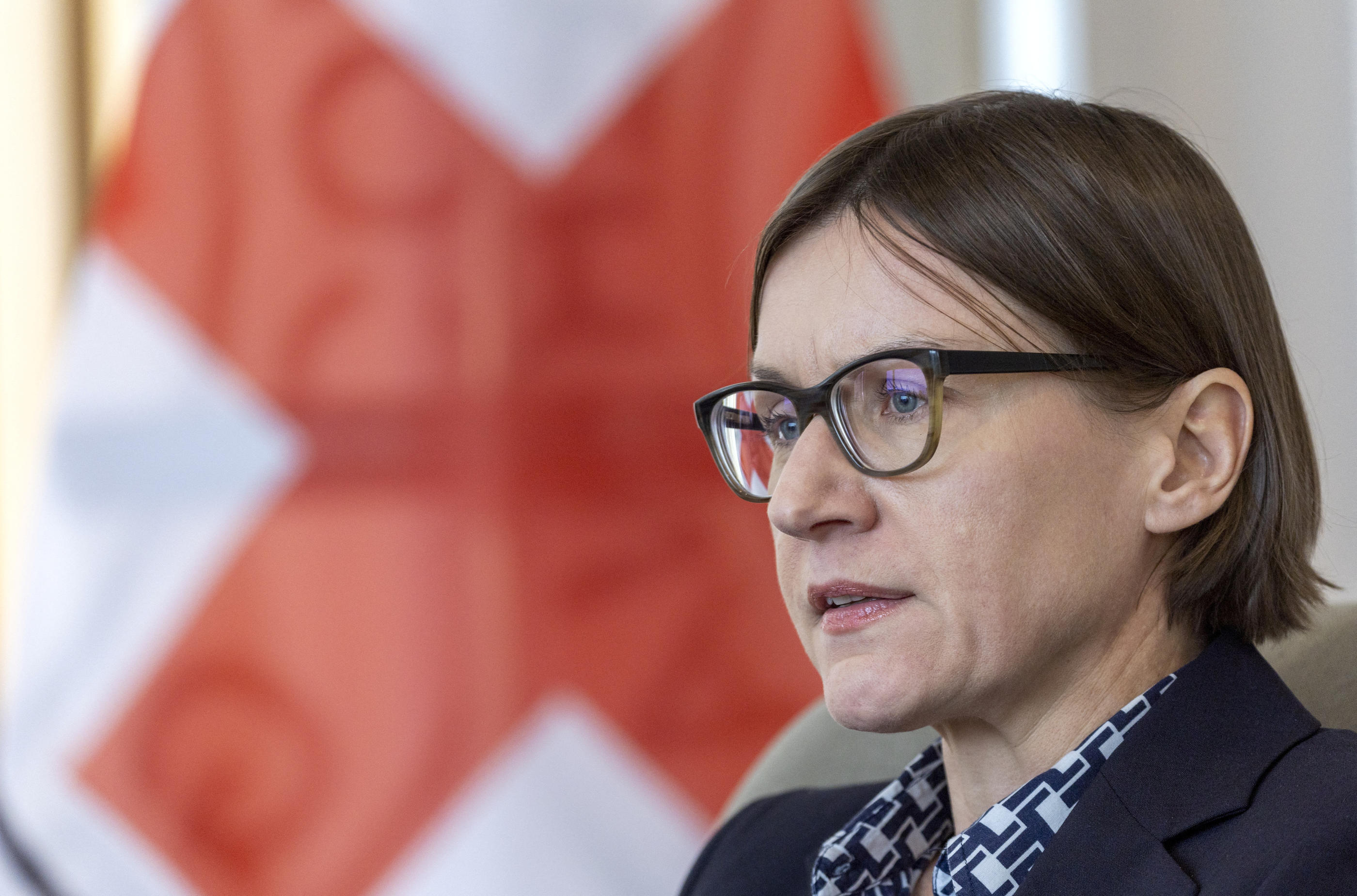 La présidente du comité international de la Croix-Rouge Mirjana Spoljaric en décembre 2022. REUTERS/Denis Balibouse