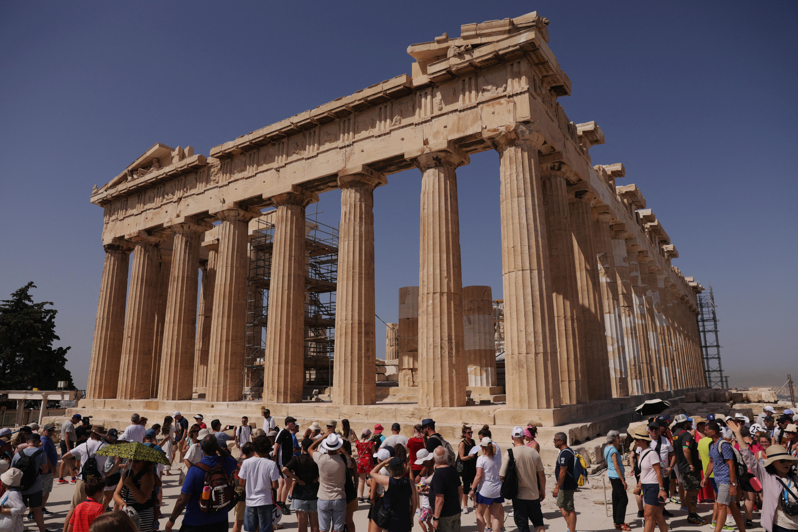 Pour visiter l'Acropole et le Parthénon, il faut réserver un créneau horaire depuis ce lundi. (Illustration) REUTERS/Louiza Vradi
