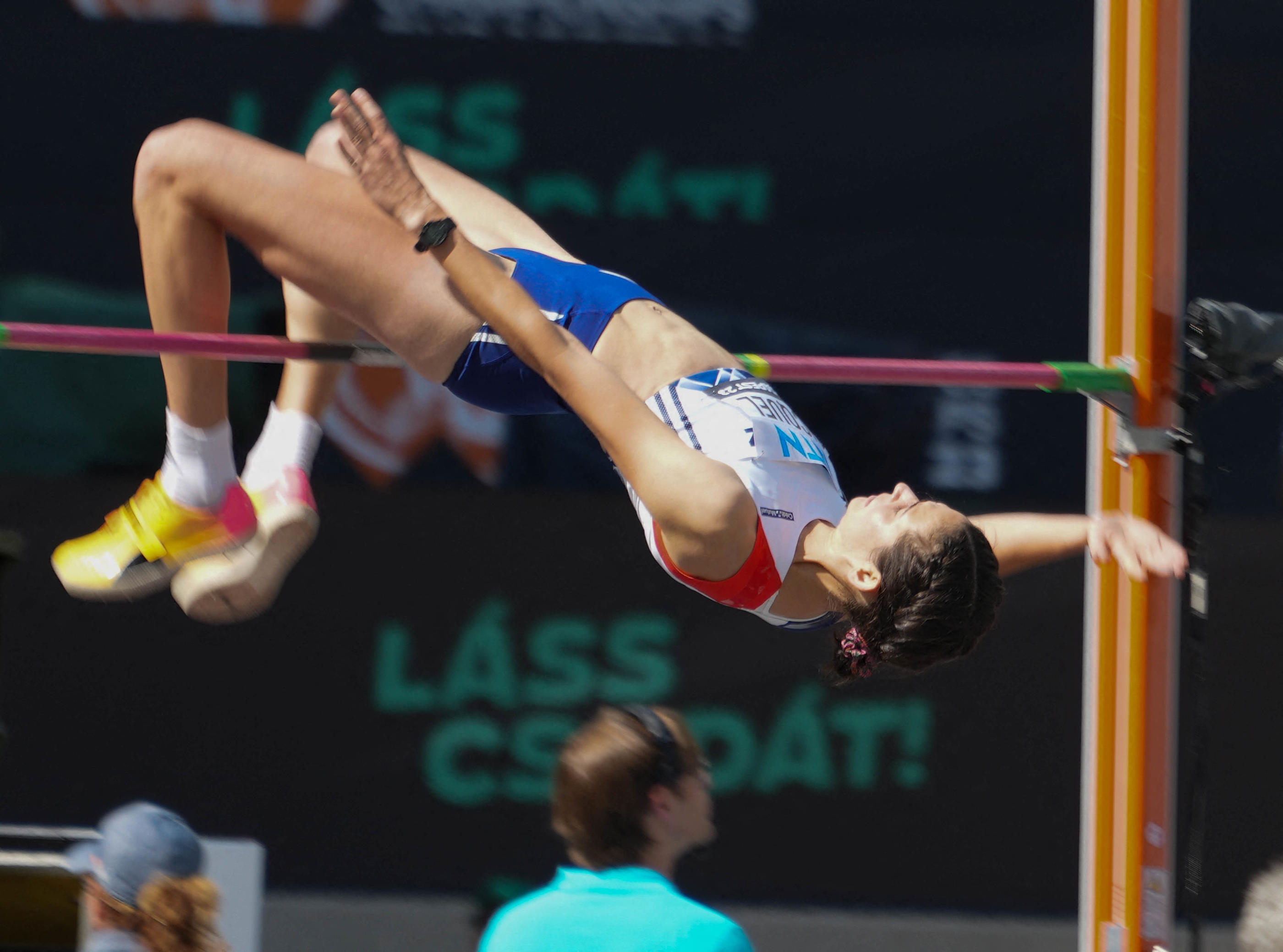 Solène Gicquel sera en finale mondiale du concours de saut en hauteur à Budapest, ce dimanche. Abaca/Icon Sport/Laurent Layris