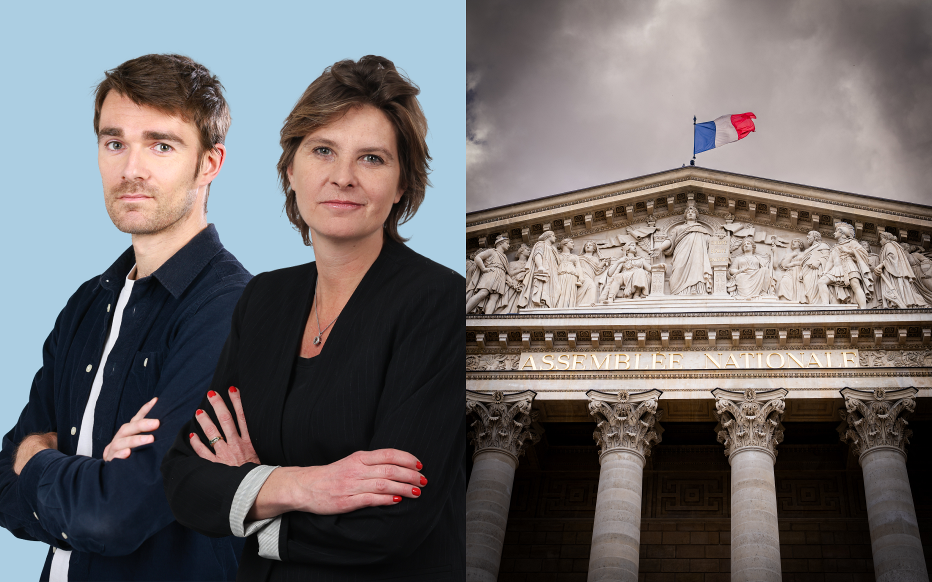 Valérie Hacot et Quentin Laurent, journalistes au service politique du Parisien. Le Parisien-DA/Hans Lucas via AFP