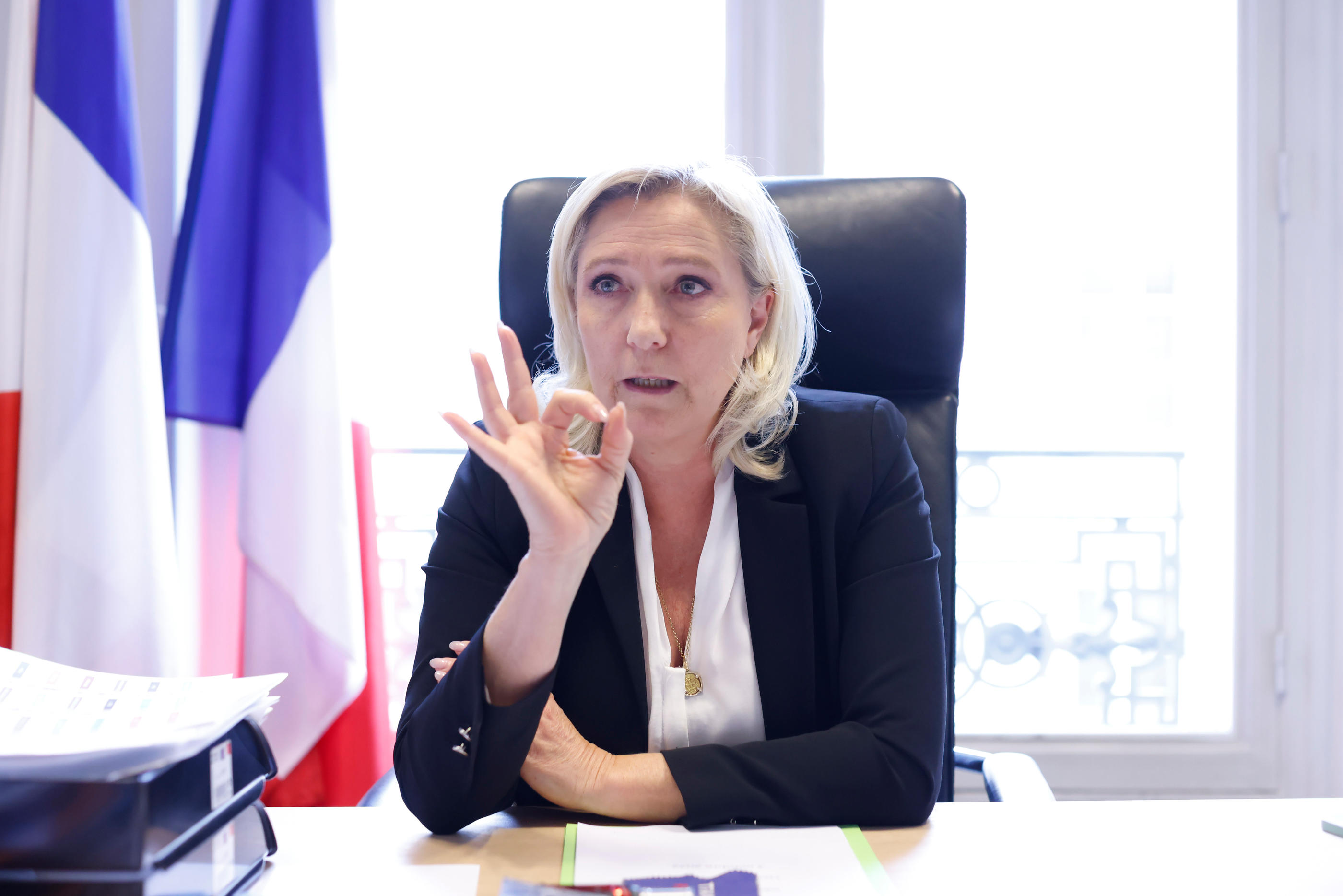 Opposée à la démarche de consultation lancée ce lundi auprès des Français sur la refondation, Marine Le Pen réaffirme que « le lieu pour trancher les débats en démocratie s'appelle l'Assemblée nationale ». LP/Olivier Corsan