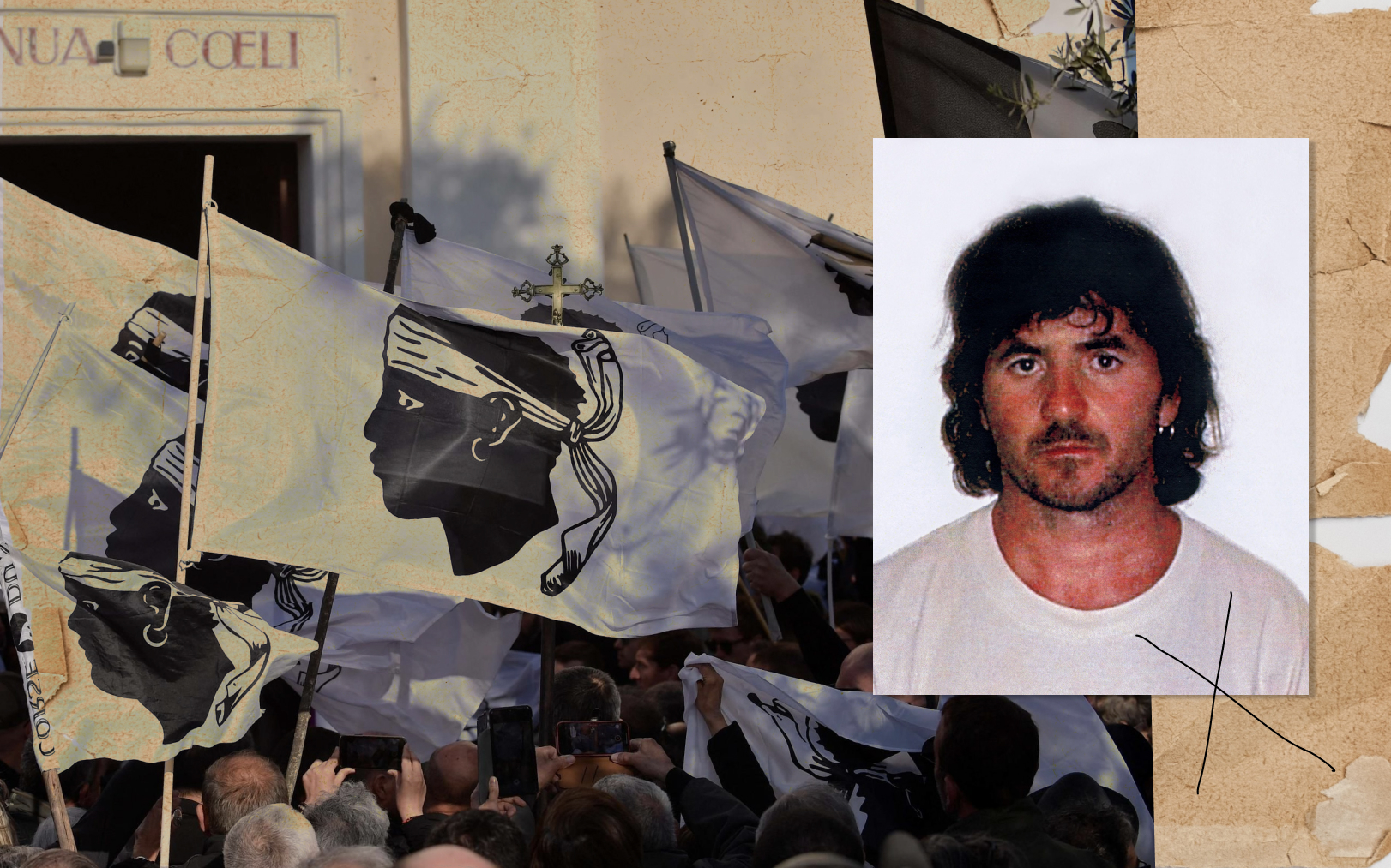 Manifestation en Corse pendant les funérailles d’Yvan Colonna, le 25 mars 2022. AFP/Julian Da Rosa