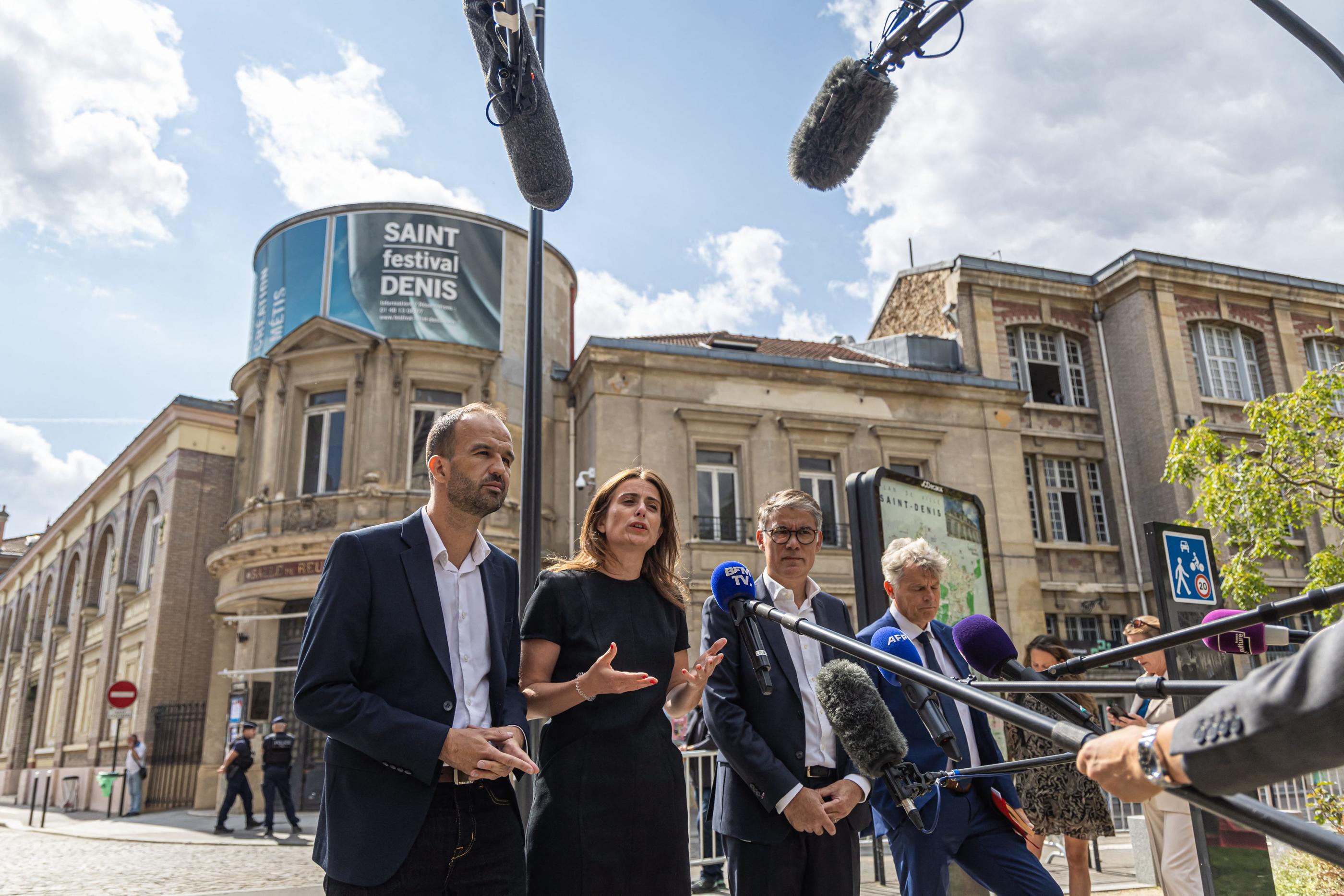 Les responsables Insoumis, écologistes, socialistes et communistes réfléchissent à se présenter ensemble devant le président de la République (comme ici lors des Rencontres de Saint-Denis, fin août 2023). MaxPPP/Christophe Petit Tesson