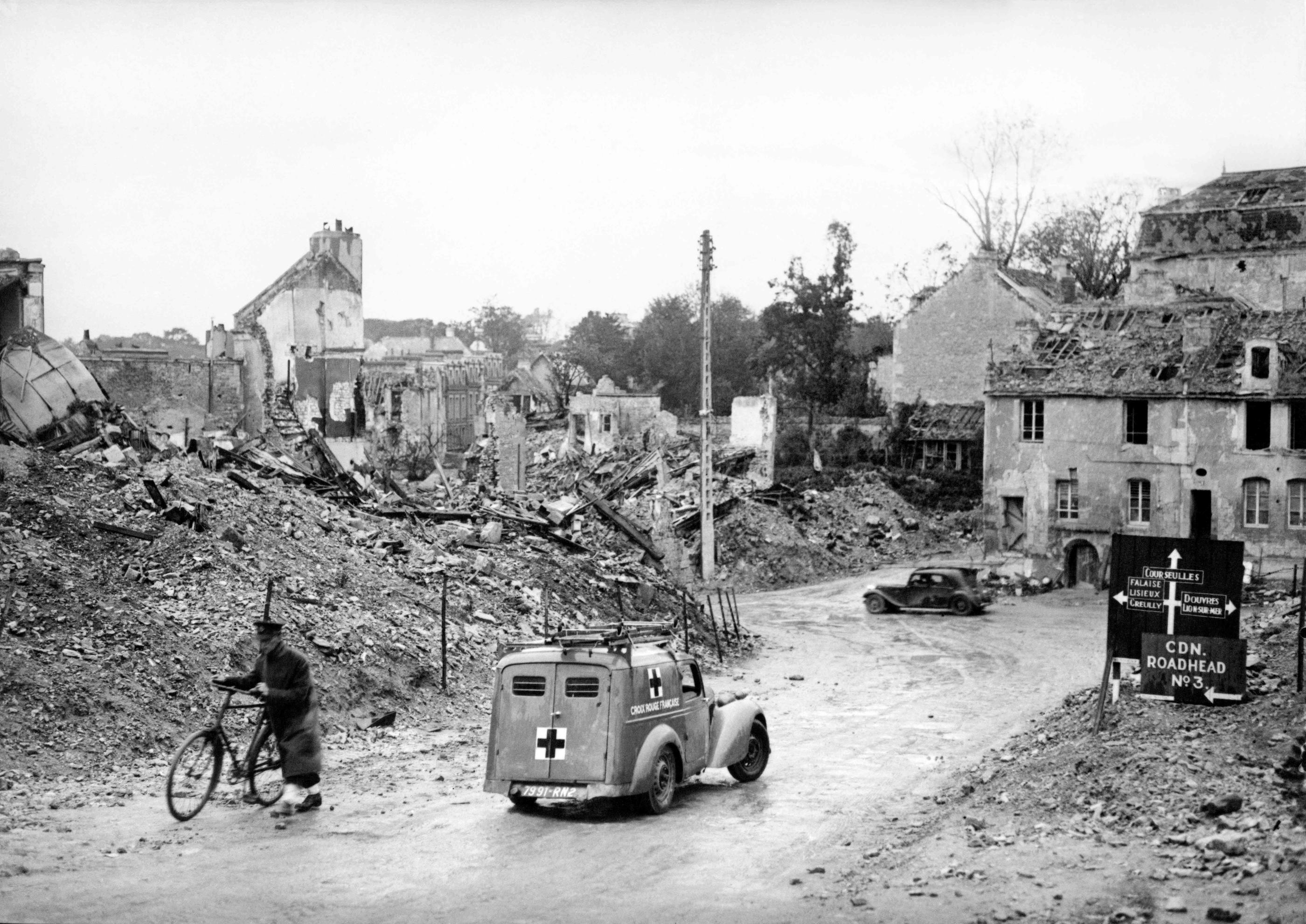 La ville martyre de Saint-Lô fut détruite à plus de 90% par les bombardements alliés, dans la nuit du 6 au 7 juin 1944. AFP