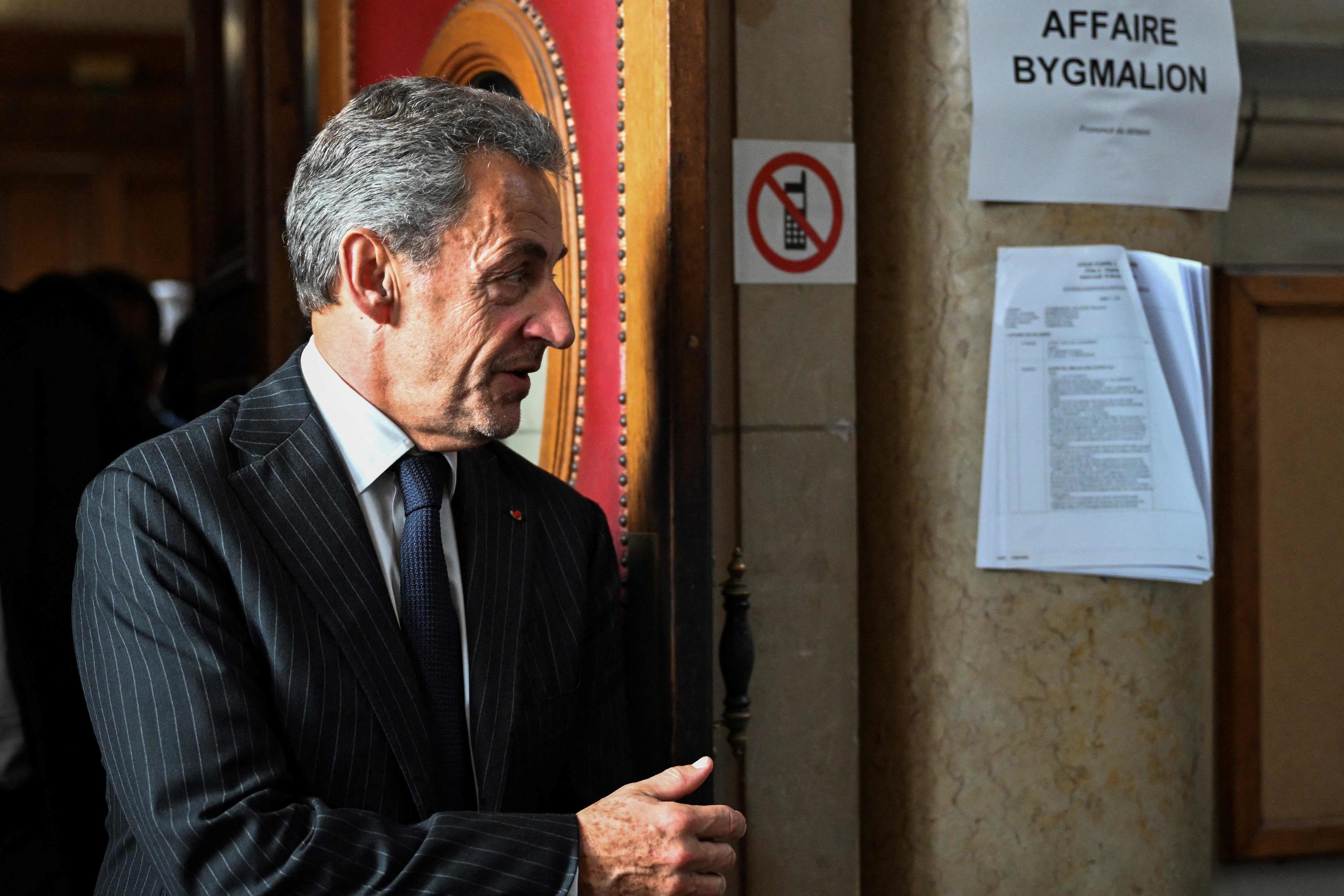 Nicolas Sarkozy a rapidement quitté la salle d'audience du tribunal correctionnel de Paris, ce 14 février, après l'énoncé du verdict. AFP/Bertrand Guay