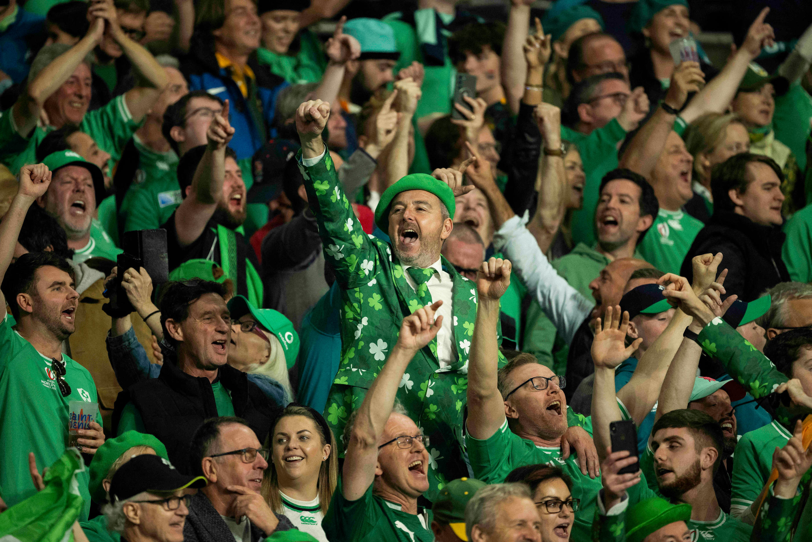 Les fans irlandais lors du match face à l'Afrique du Sud, le 23 septembre. Icon sport