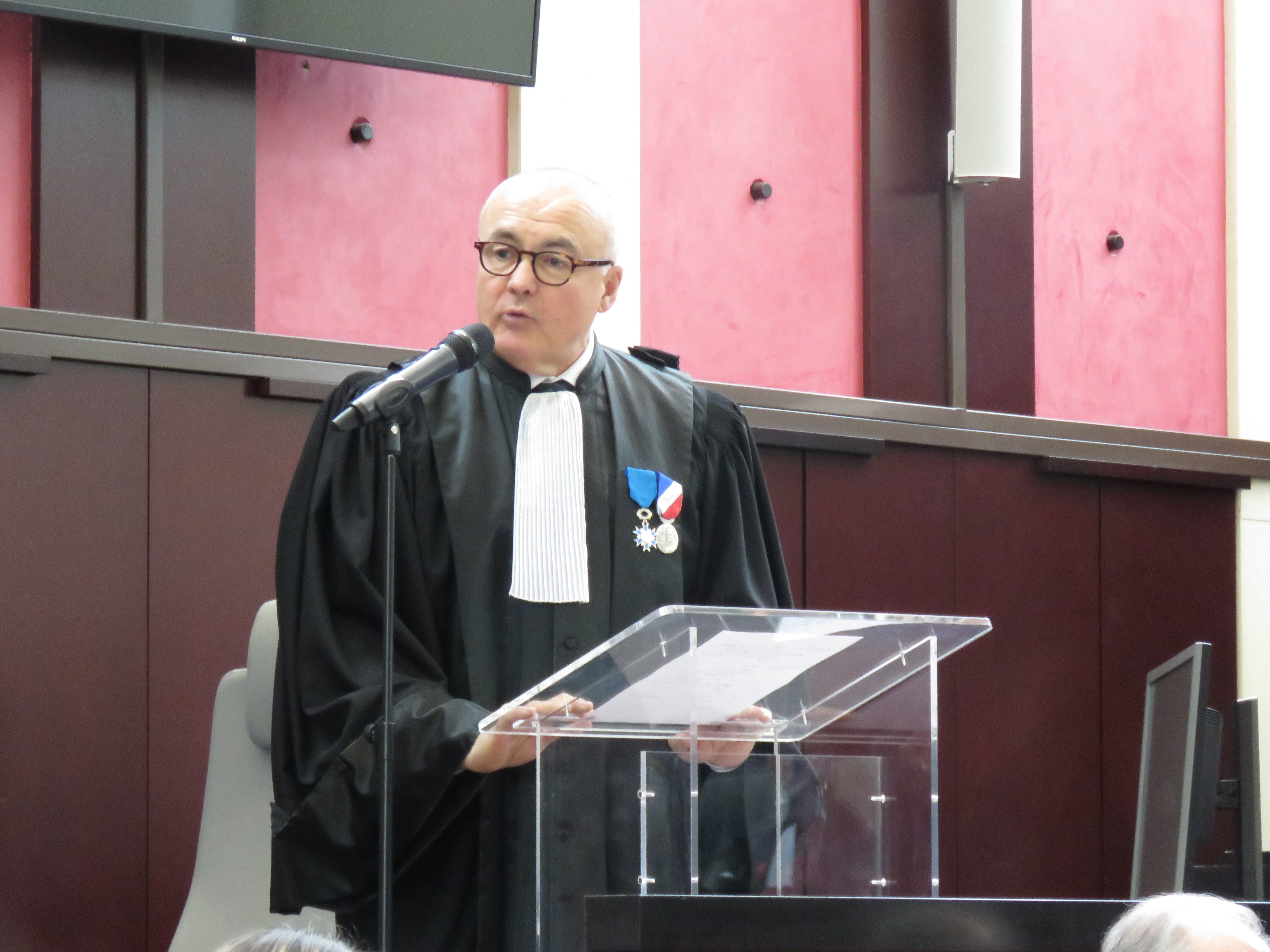 Pontoise, lundi 23 janvier 2023. Le procureur du Val-d'Oise Pierre Sennes, lors de l'audience solennelle. LP/T.C.