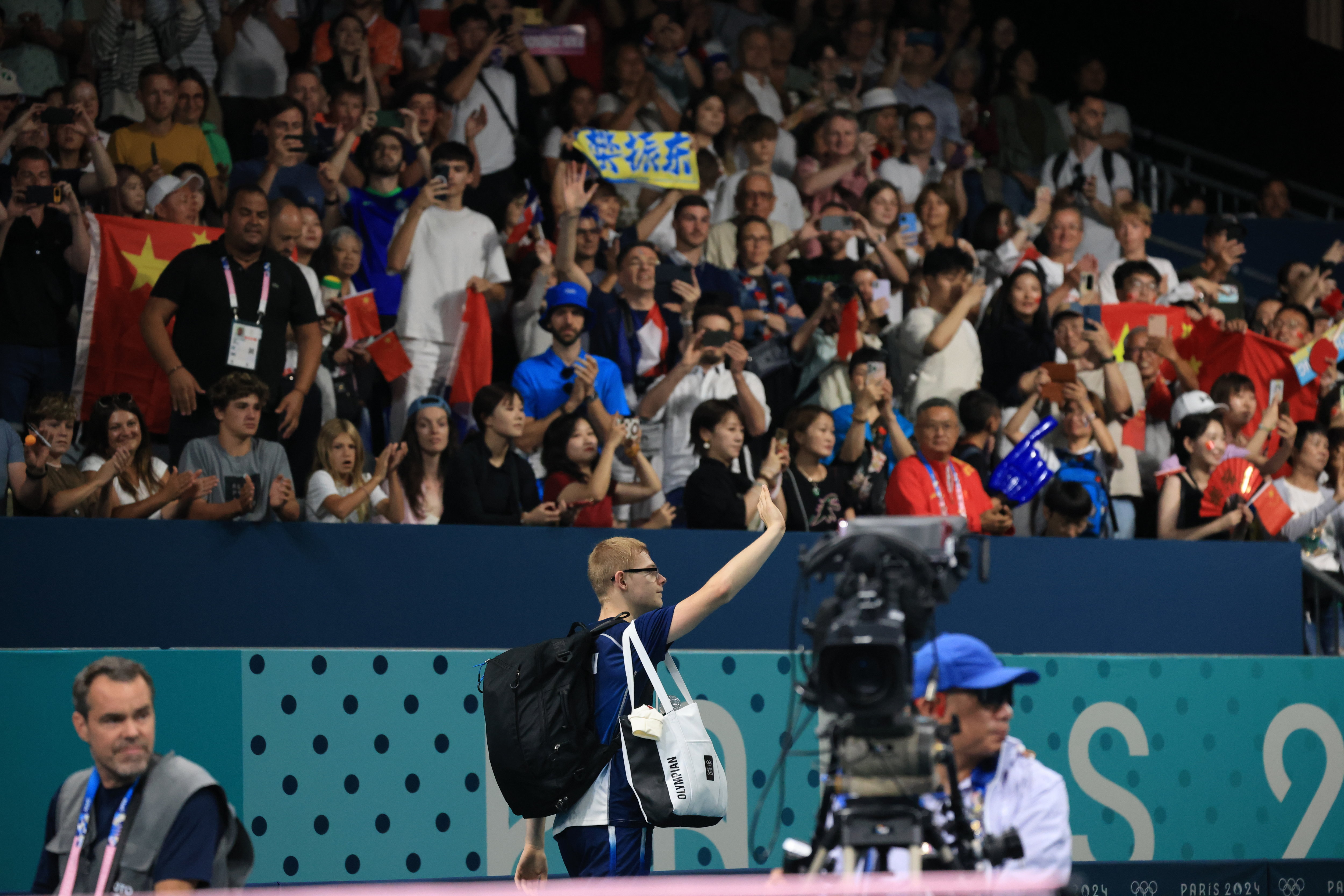 Ovationné ce vendredi malgré sa défaite en demi-finale, Félix Lebrun a déjà basculé vers la petite finale du tournoi olympique. LP/Olivier Arandel