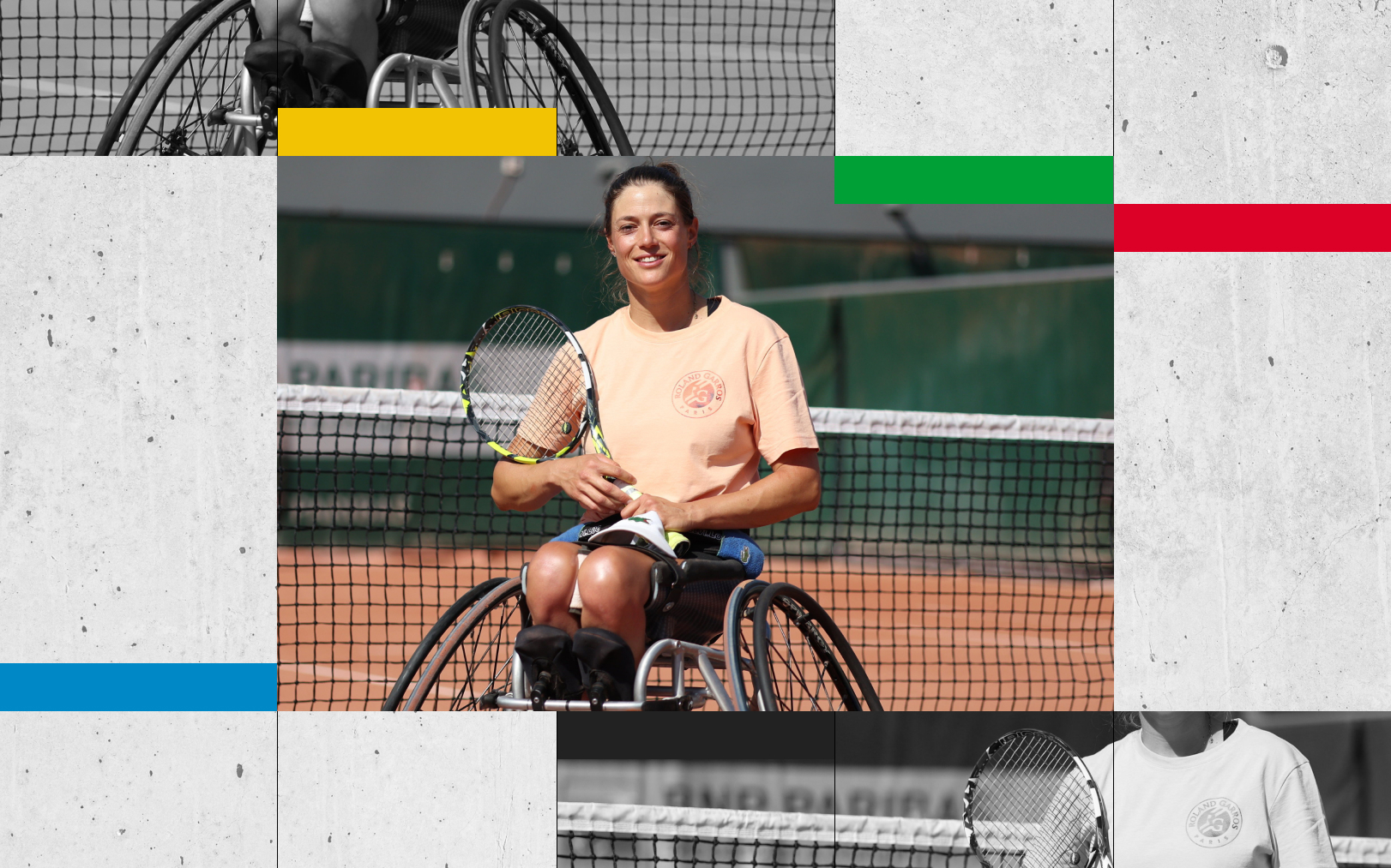 Emmanuelle Mörch est la numéro 2 française de tennis-fauteuil. Montage DA Le Parisien/ LP/Arnaud Journois