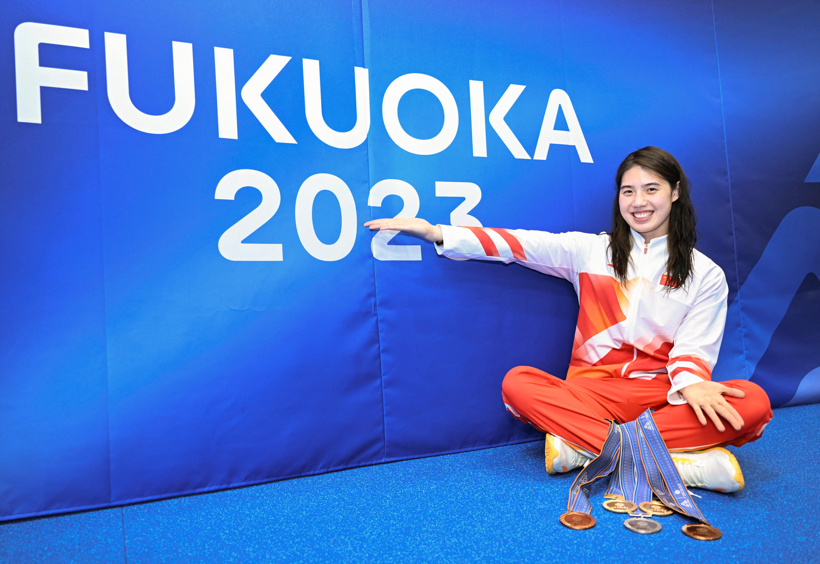 Zhang Yufei, ici lors des Mondiaux de Fukuoka, a été sacrée championne olympique du 200m papillon en 2021. Elle fait partie des 23 athlètes "secrètement blanchis" avant les Jeux... Icon Sport