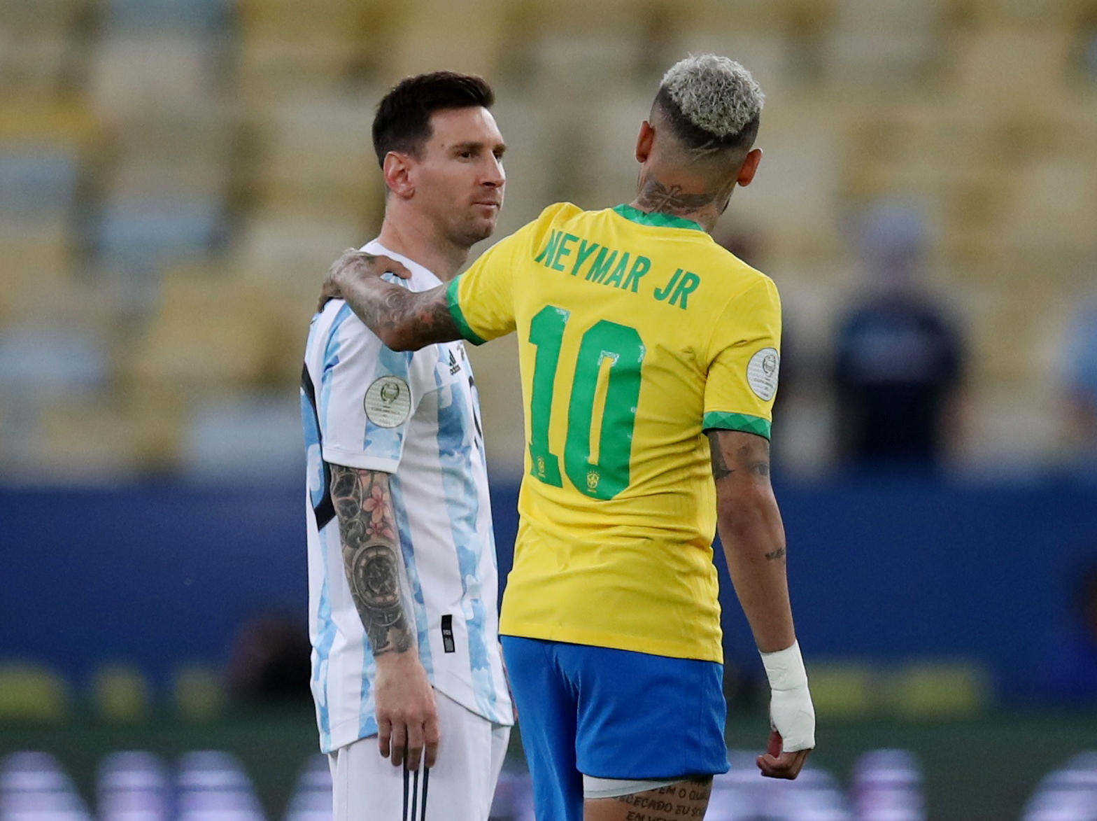 Leo Messi a remporté samedi sa première Copa America aux dépens du Brésil de Neymar. REUTERS/Ricardo Moraes
