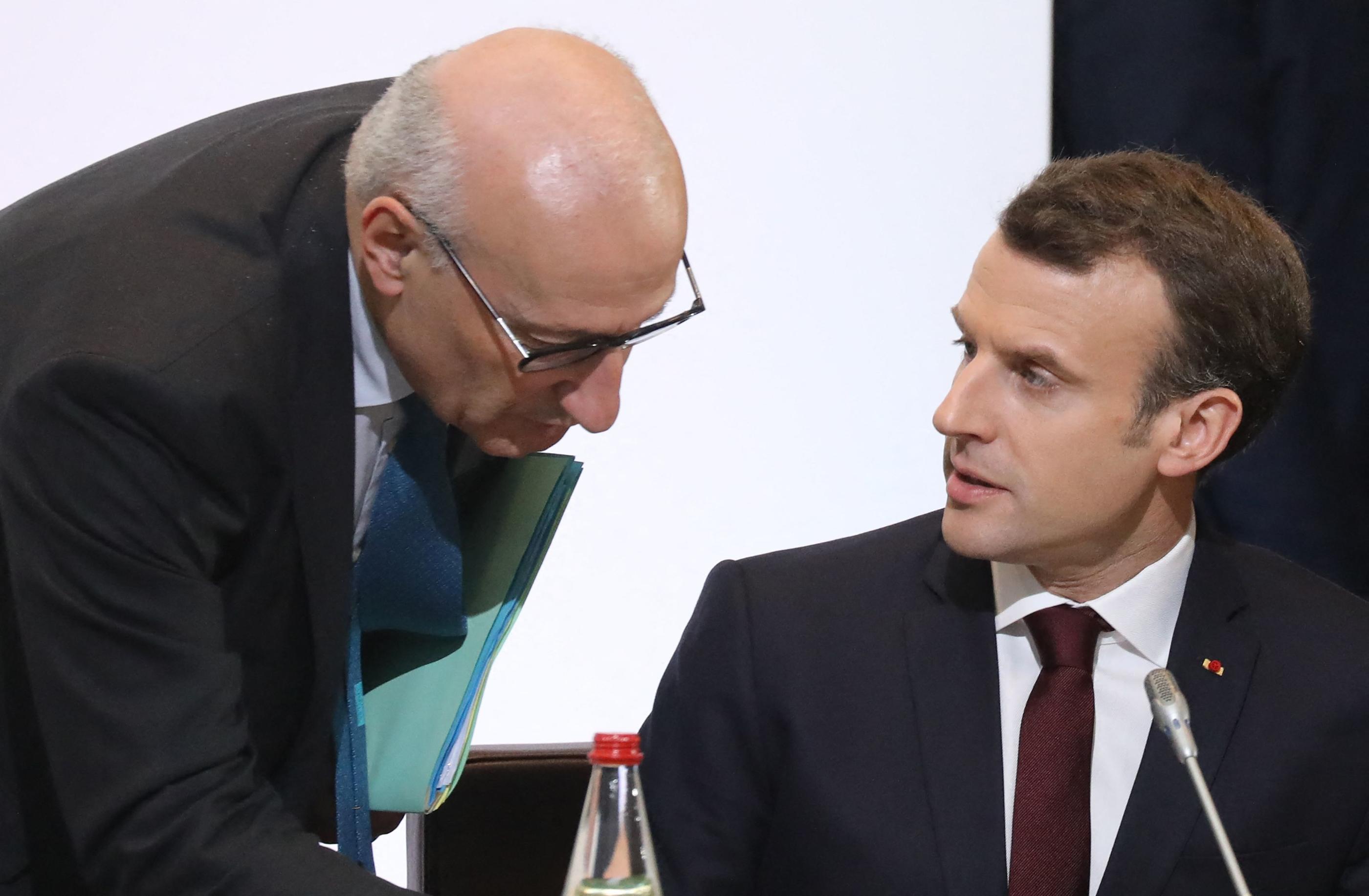 L'ambassadeur de France aux Etats-Unis, Philippe Etienne, aux côtés d'Emmanuel Macron en avril 2018. Ludovic MARIN/POOL/AFP