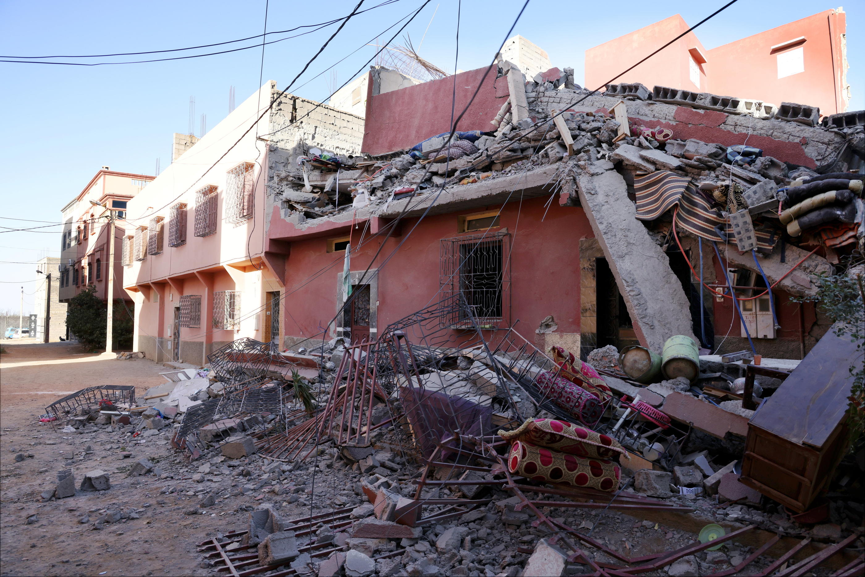 Amizmiz (Maroc), samedi 9 septembre. Des dizaines de maisons du bourg se sont effondrées sur leurs occupants. LP/Jean-Baptiste Quentin