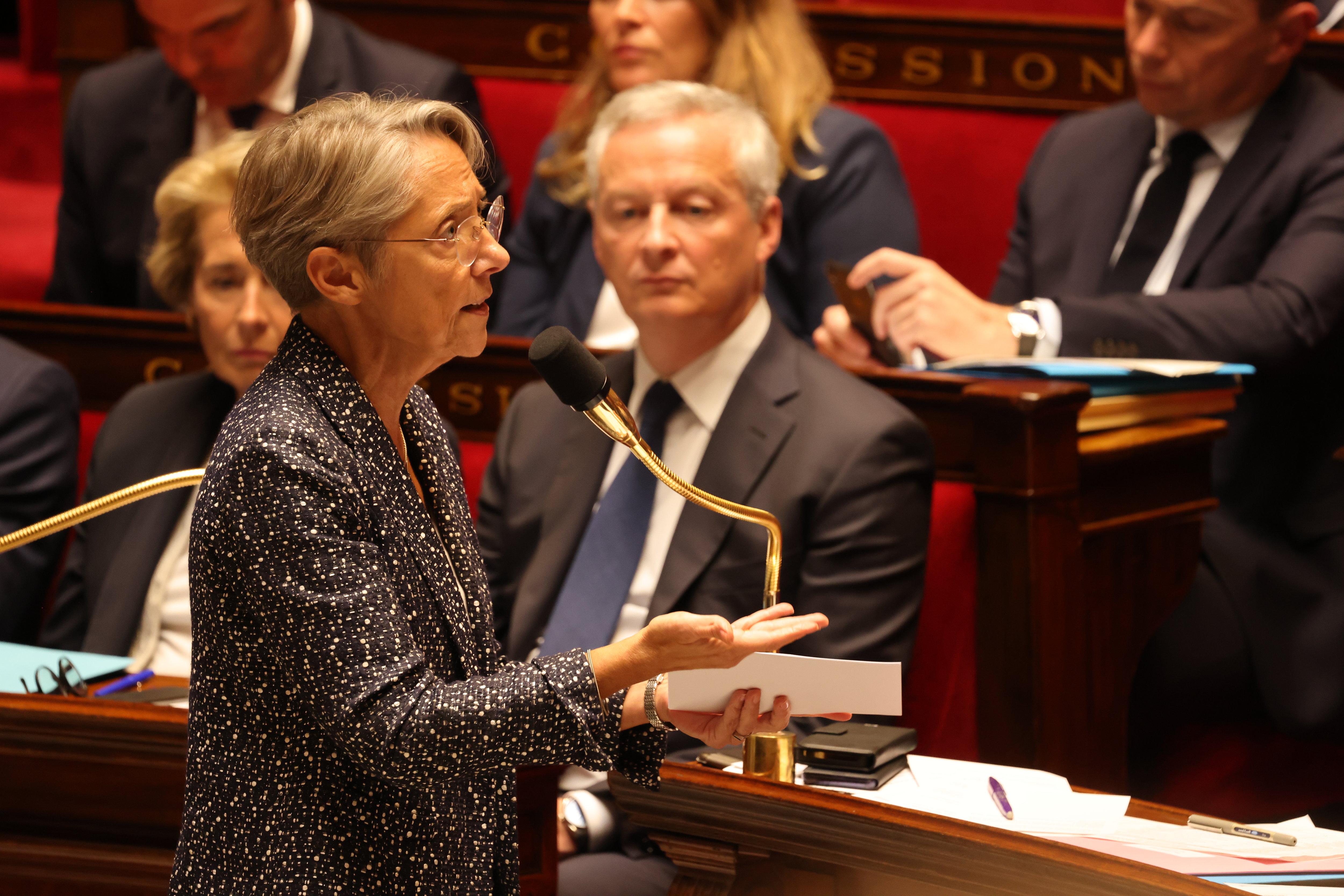 Vote du budget à l'Assemblée nationale. Élisabeth Borne, Première ministre. LP/Olivier Lejeune.