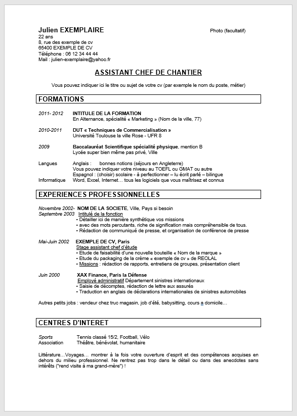 Comment Faire Un Cv Simple Comment Faire Un CV : Guide étape Par