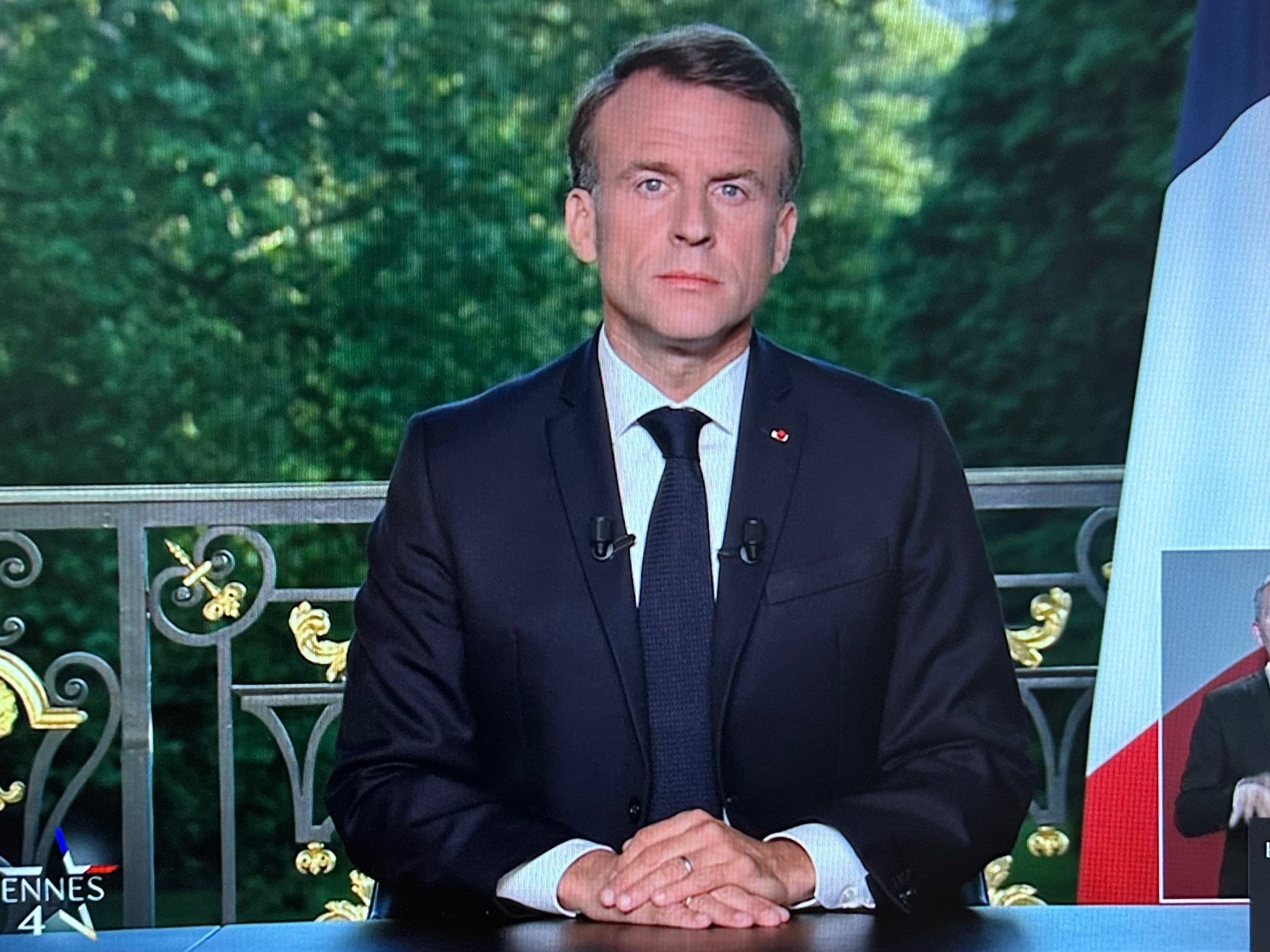 Dimanche 9 juin, le président de la République, Emmanuel Macron, annonce la dissolution de l’Assemblée nationale après les résultats des élections européennes. LP/Aurélie Audureau