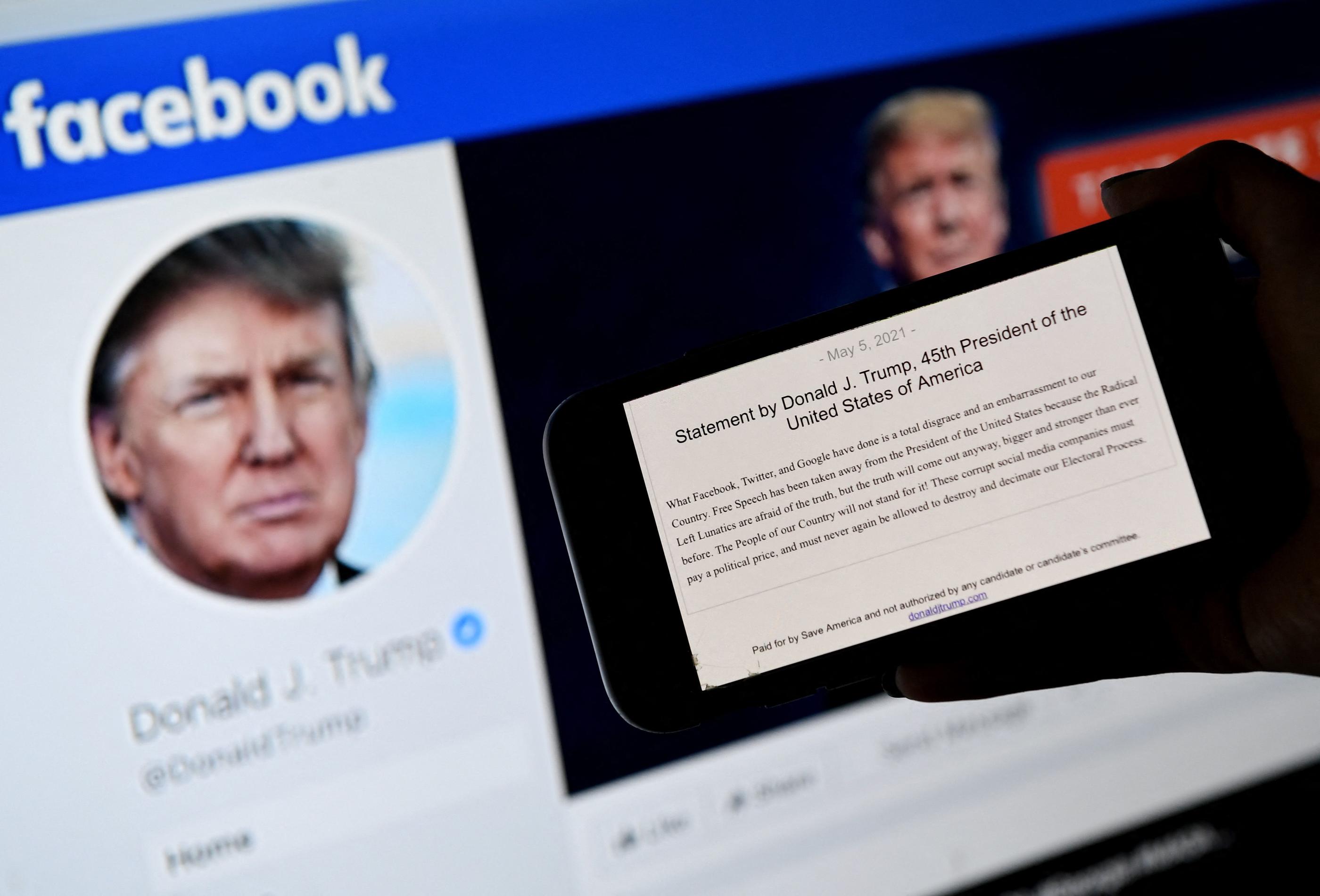 Facebook a suspendu le compte de Donald Trump pour deux ans. AFP/Olivier Douliery