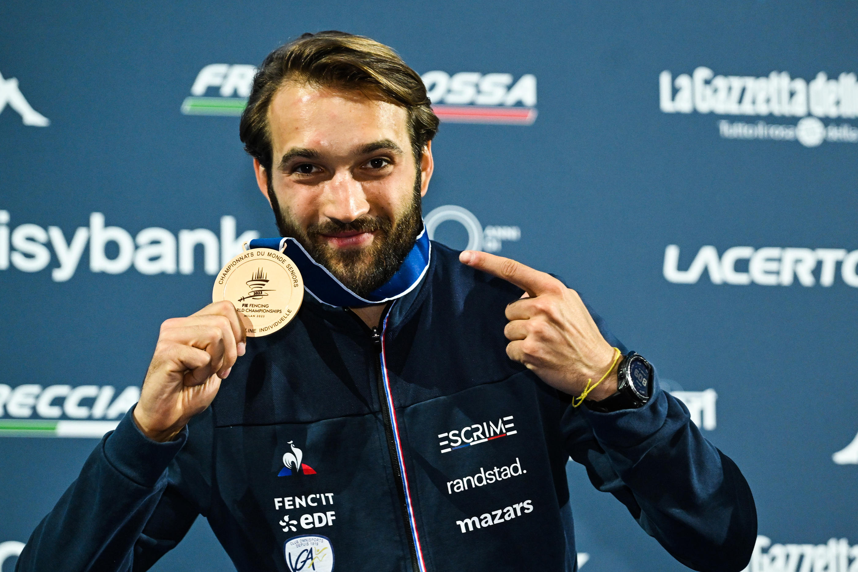 Romain Cannone s'est montré satisfait de sa médaille de bronze. (Photo Augusto Bizzi/Icon Sport)