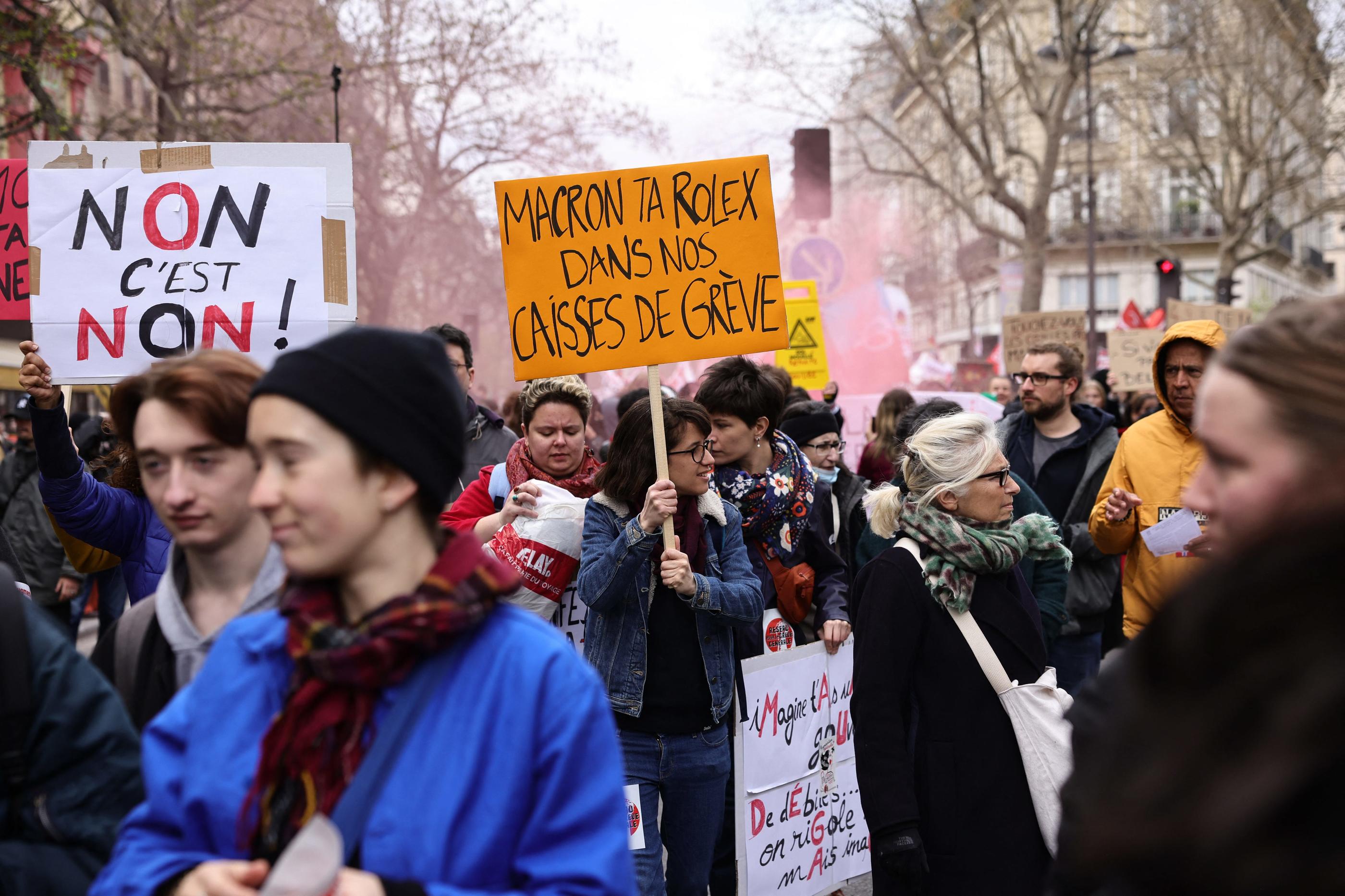 De nombreux jeunes participaient à la manifestation parisienne, ce mardi, pour la dixième journée de mobilisation contre la réforme des retraites à l'appel de l'intersyndicale. LP/Olivier Arandel