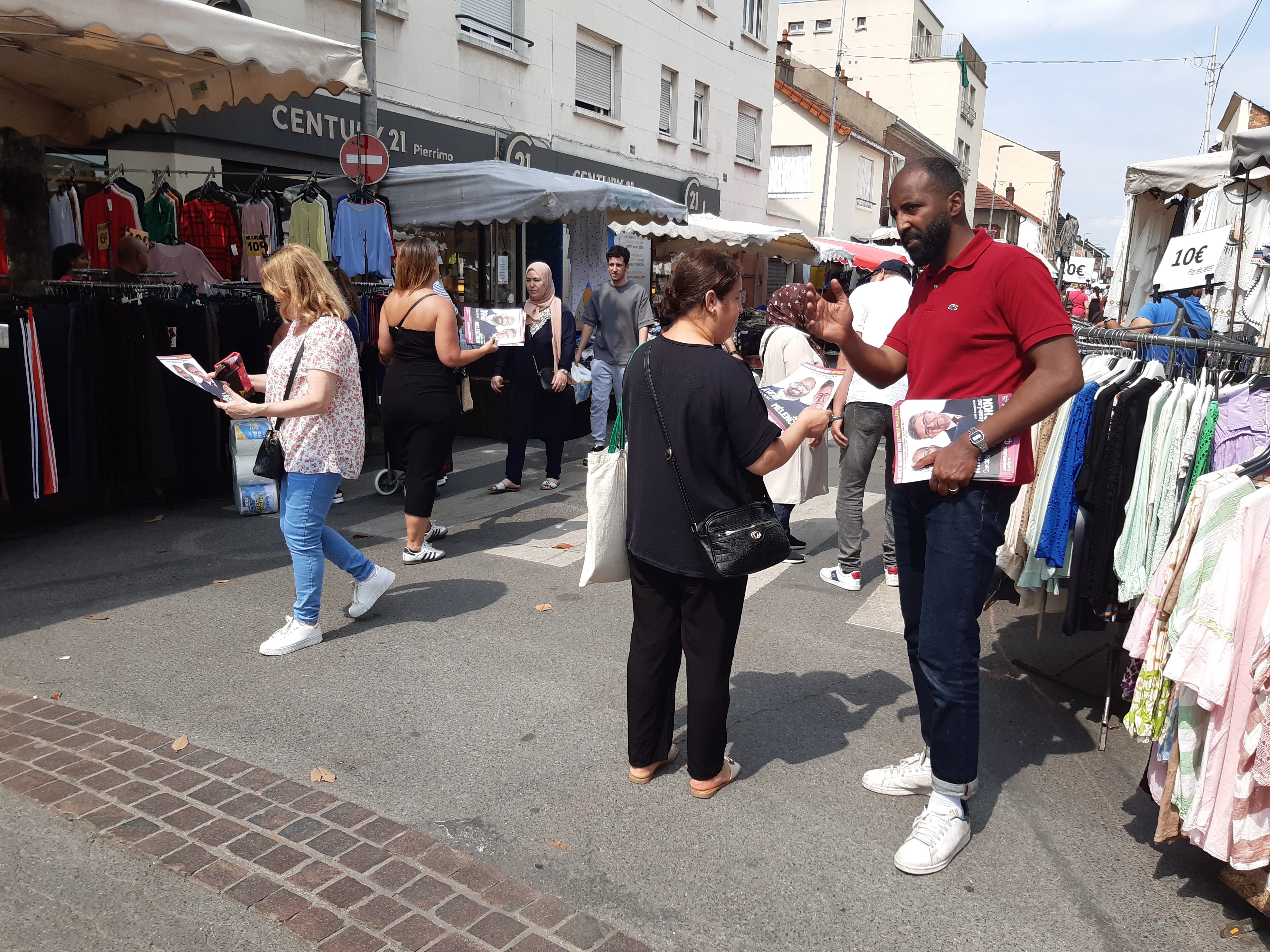 Le Blanc-Mesnil, ce jeudi. Mohamed Awad est le candidat de La France insoumise dans la 4e circonscription de Seine-Saint-Denis. Mais c'est la députée sortante Soumya Bourouaha (PCF) qui a été investie au nom du Nouveau Front populaire. LP/A.A.