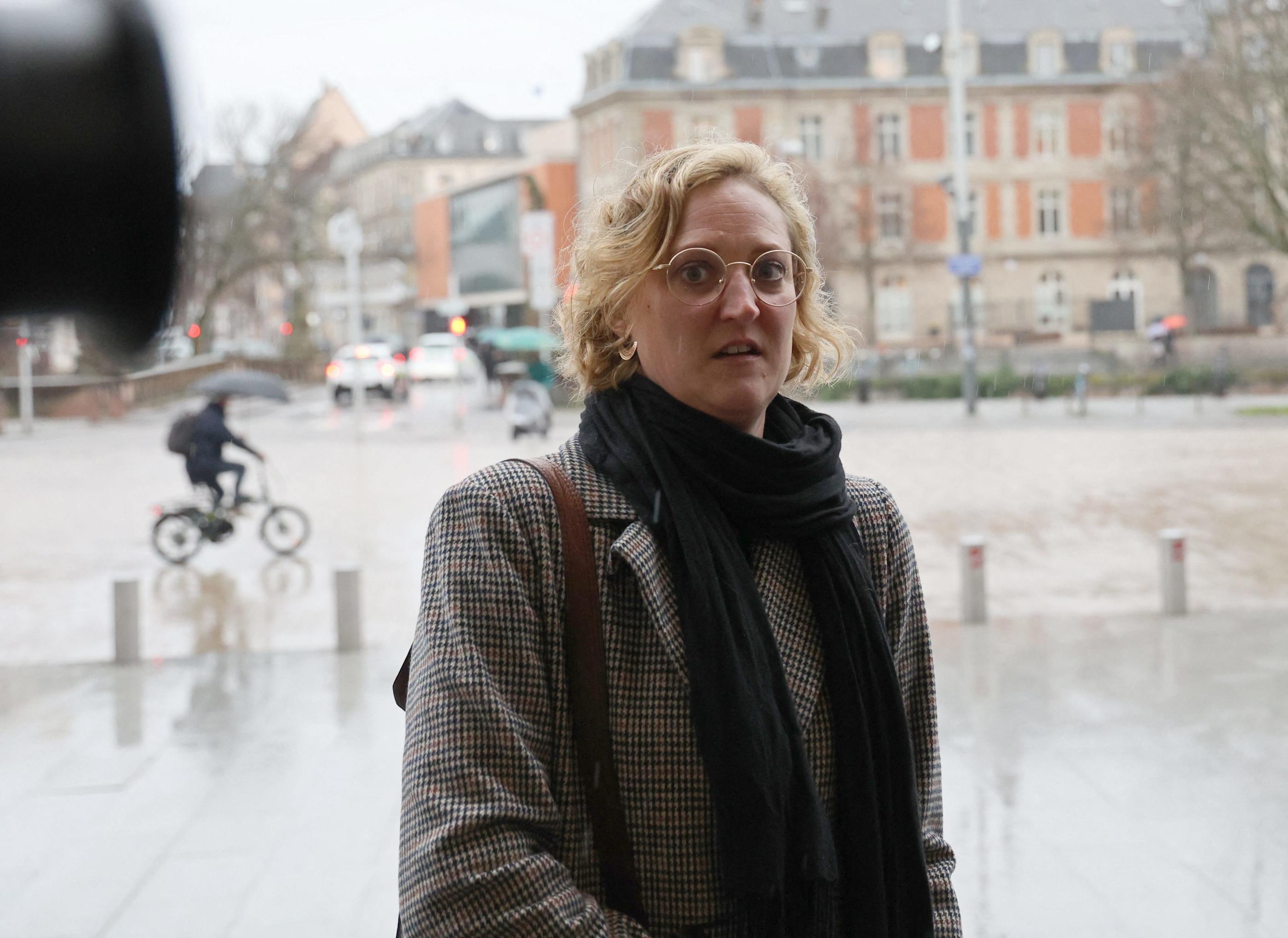 Fanny Groll, la mère de Lina à son arrivée au Tribunal judiciaire à Strasbourg le 1er février 2024. MaxPPP/PHOTOPQR/L'ALSACE/Jean-Marc Loos