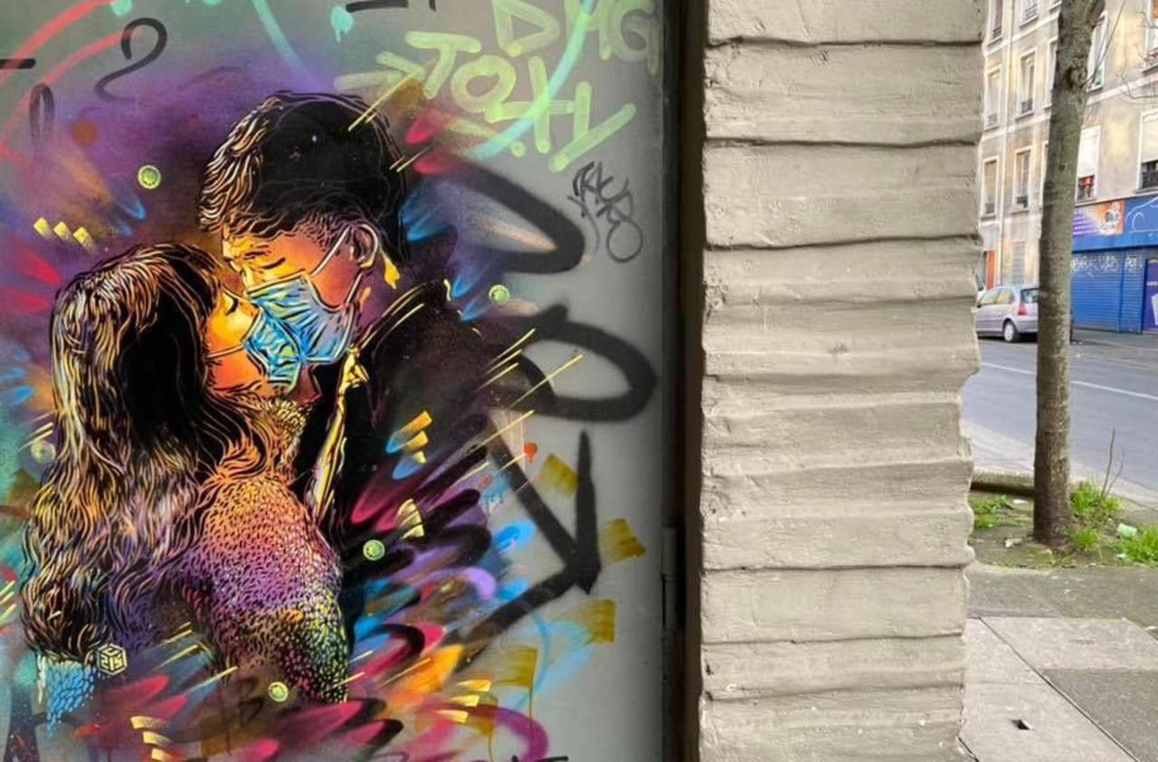 Ivry Avec L Amour Au Temps Du Coronavirus C215 A Signe Une Derniere œuvre De Rue Avant Le Confinement Le Parisien